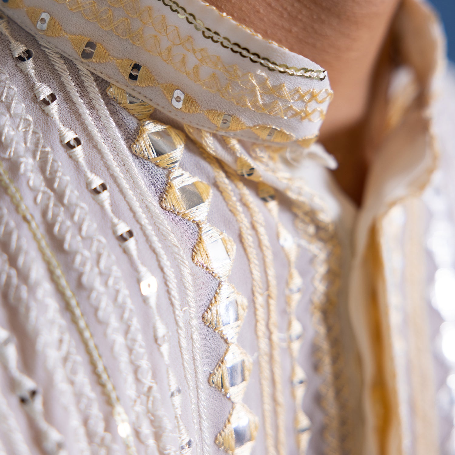 Cream Elegance Georgette Kurta