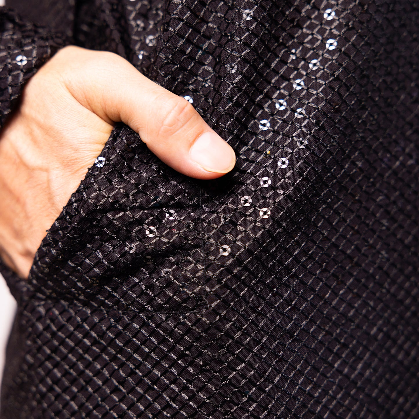 Midnight Black Mirage Sequin Kurta