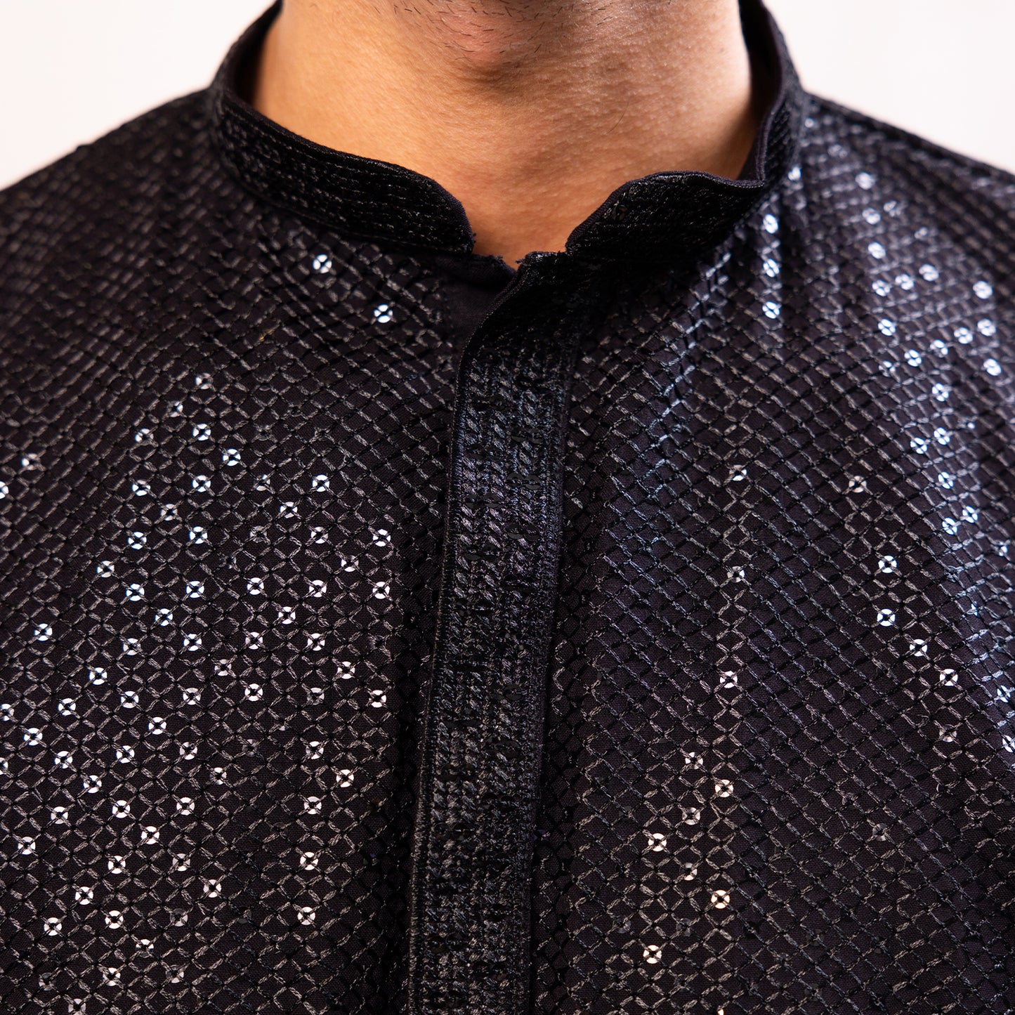 Midnight Black Mirage Sequin Kurta