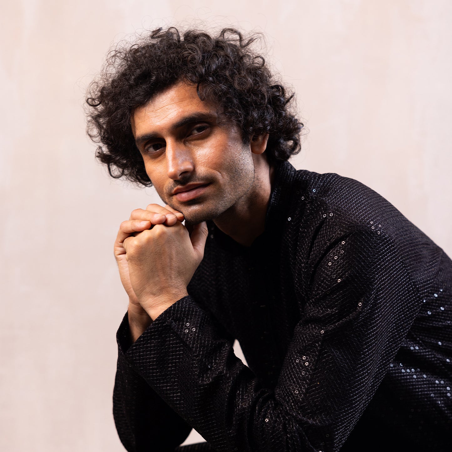 Midnight Black Mirage Sequin Kurta