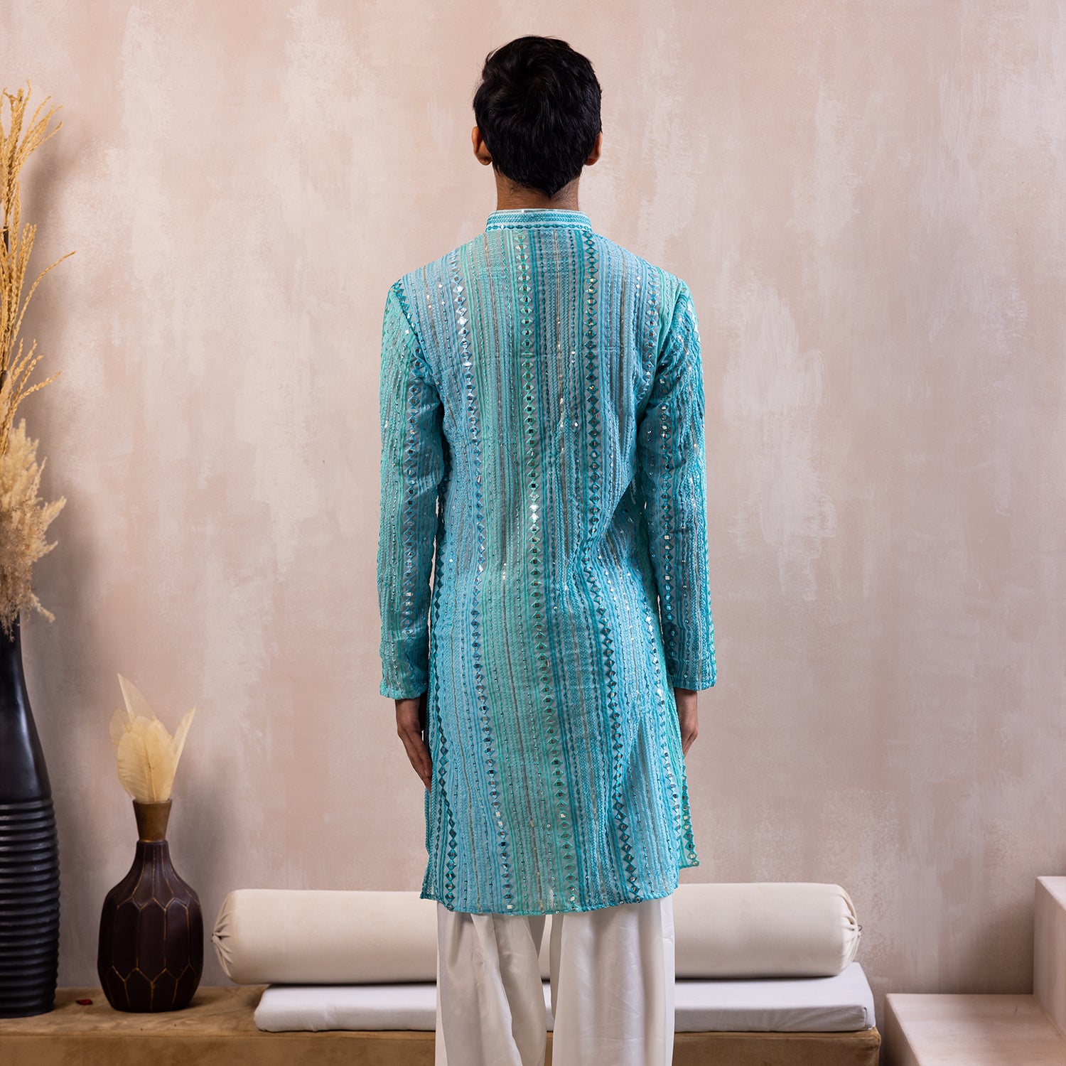 Serene Aqua Blue Georgette Kurta