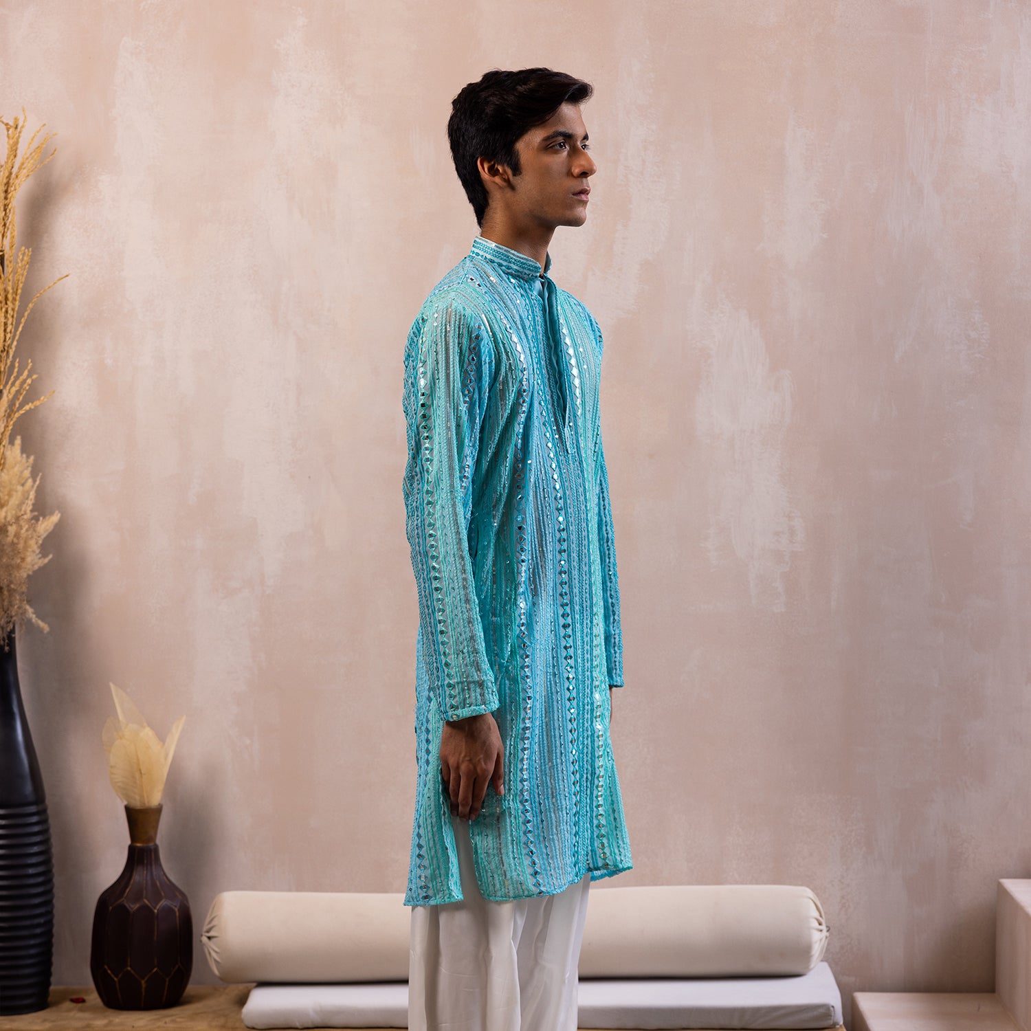 Serene Aqua Blue Georgette Kurta