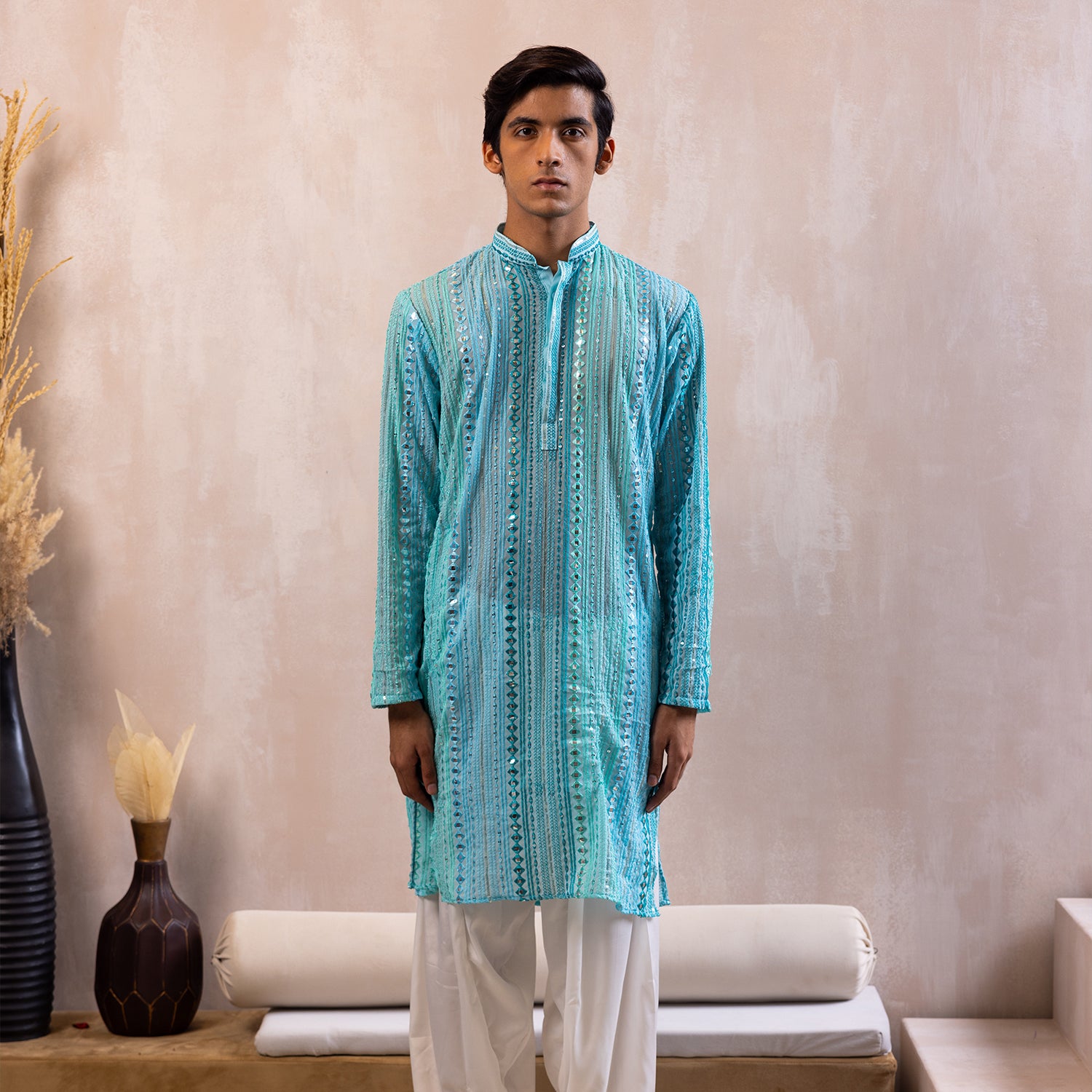 Serene Aqua Blue Georgette Kurta