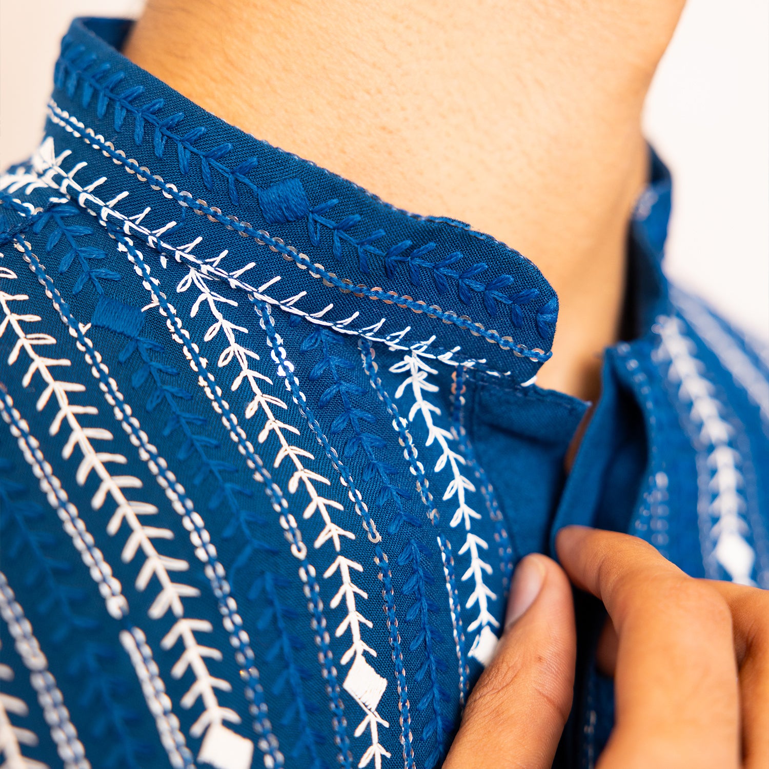 Eclipse Indigo Blue Sequins Kurta