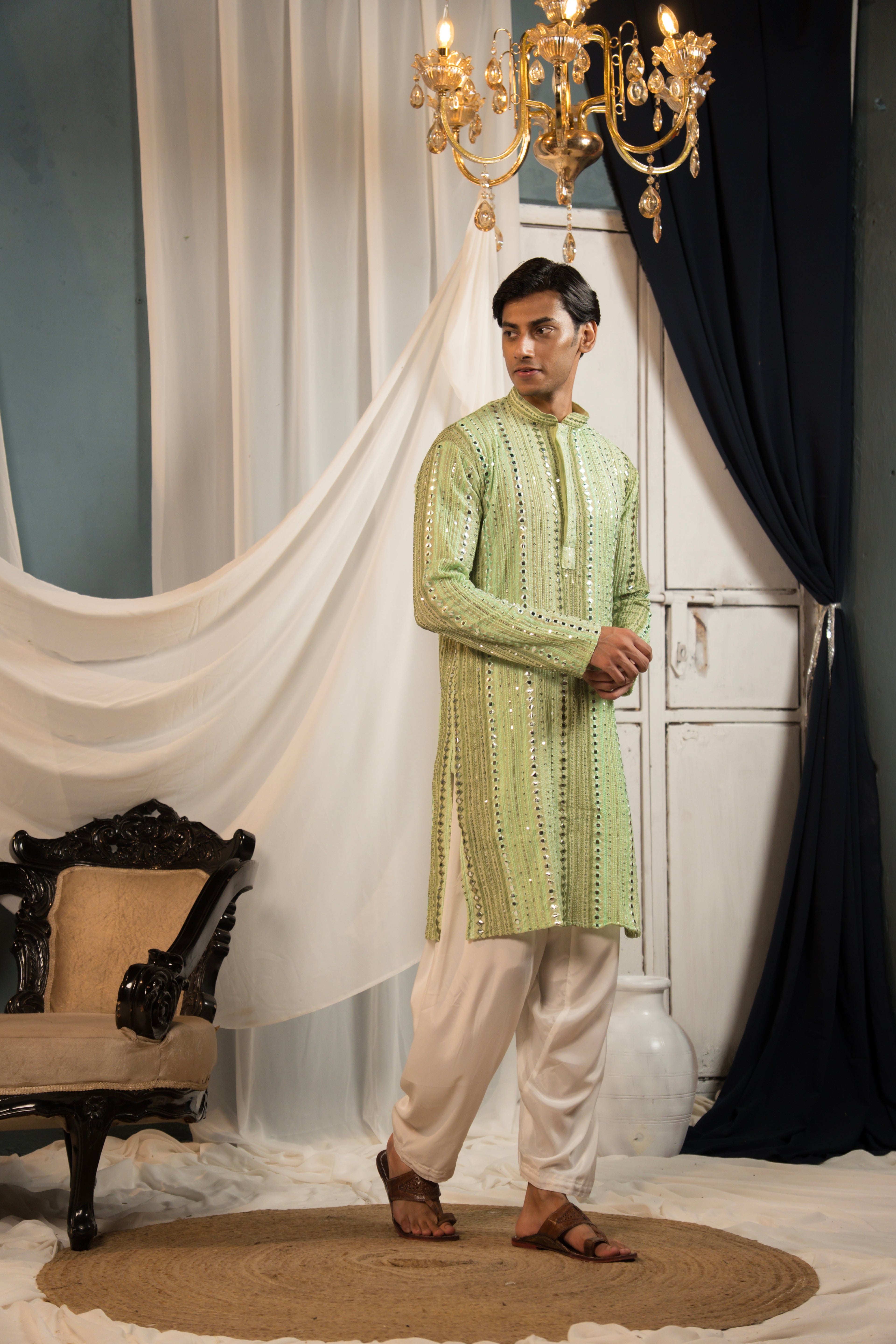 Emerald Green Georgette Kurta