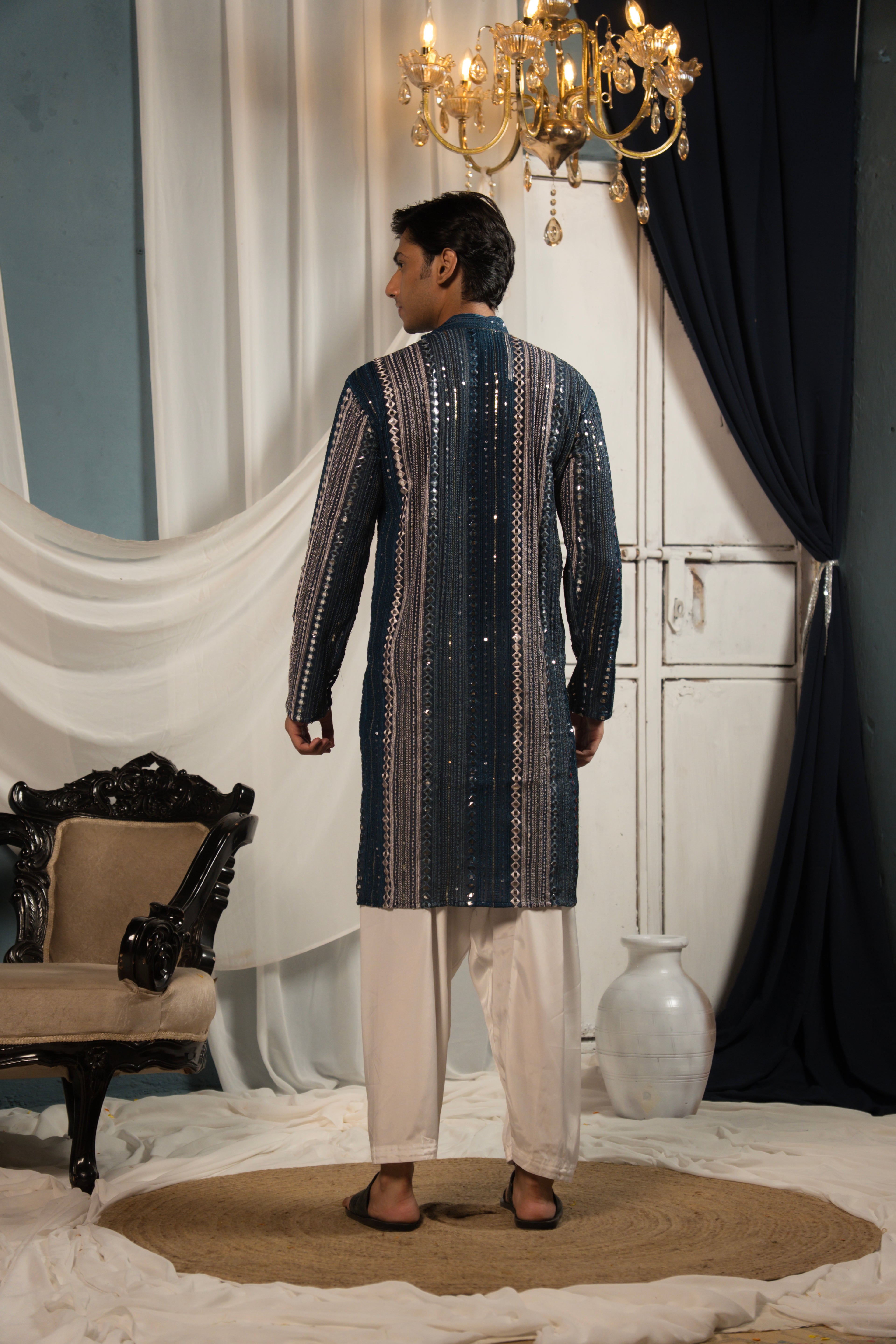 Imperial Blue  Georgette Kurta