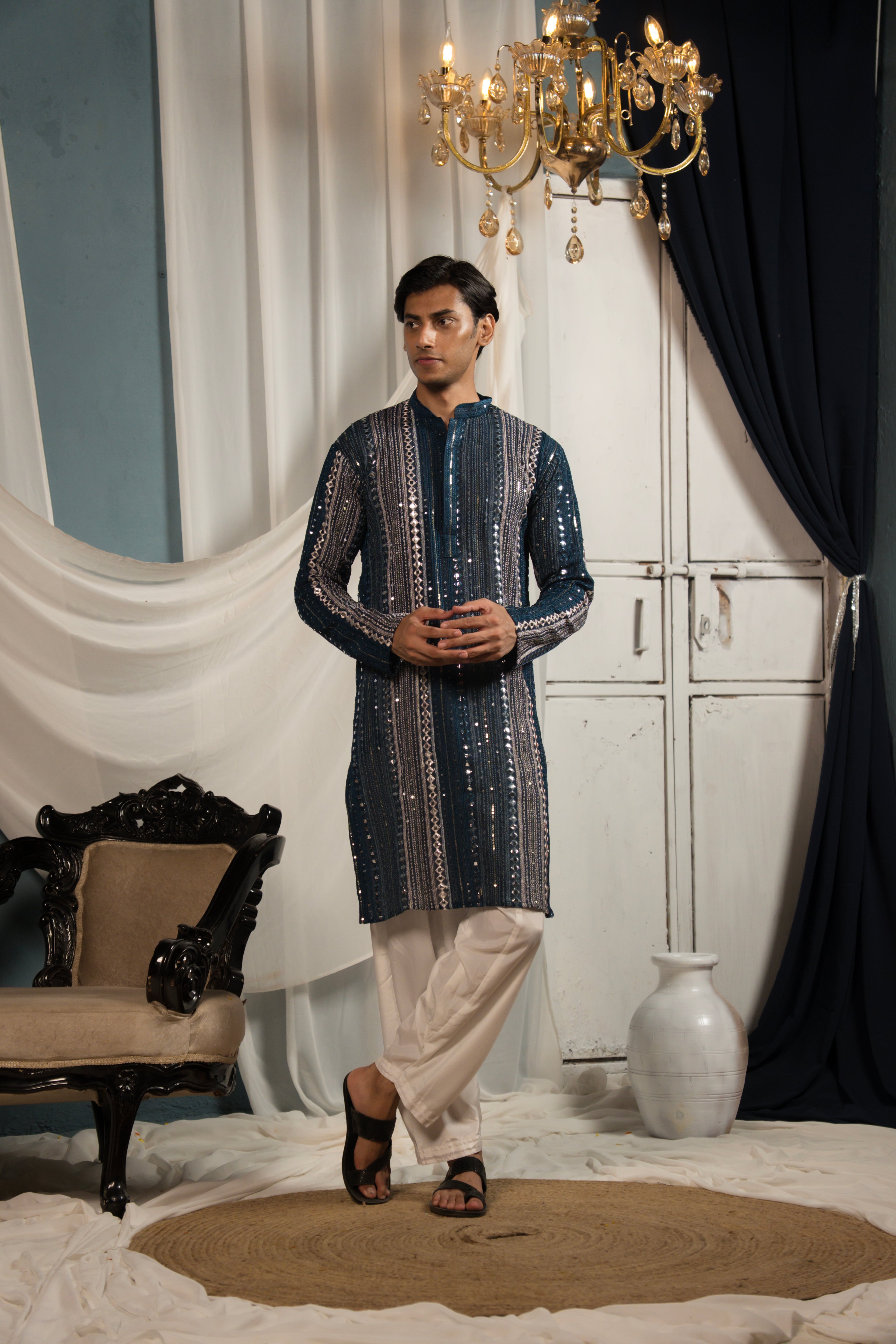 Imperial Blue  Georgette Kurta
