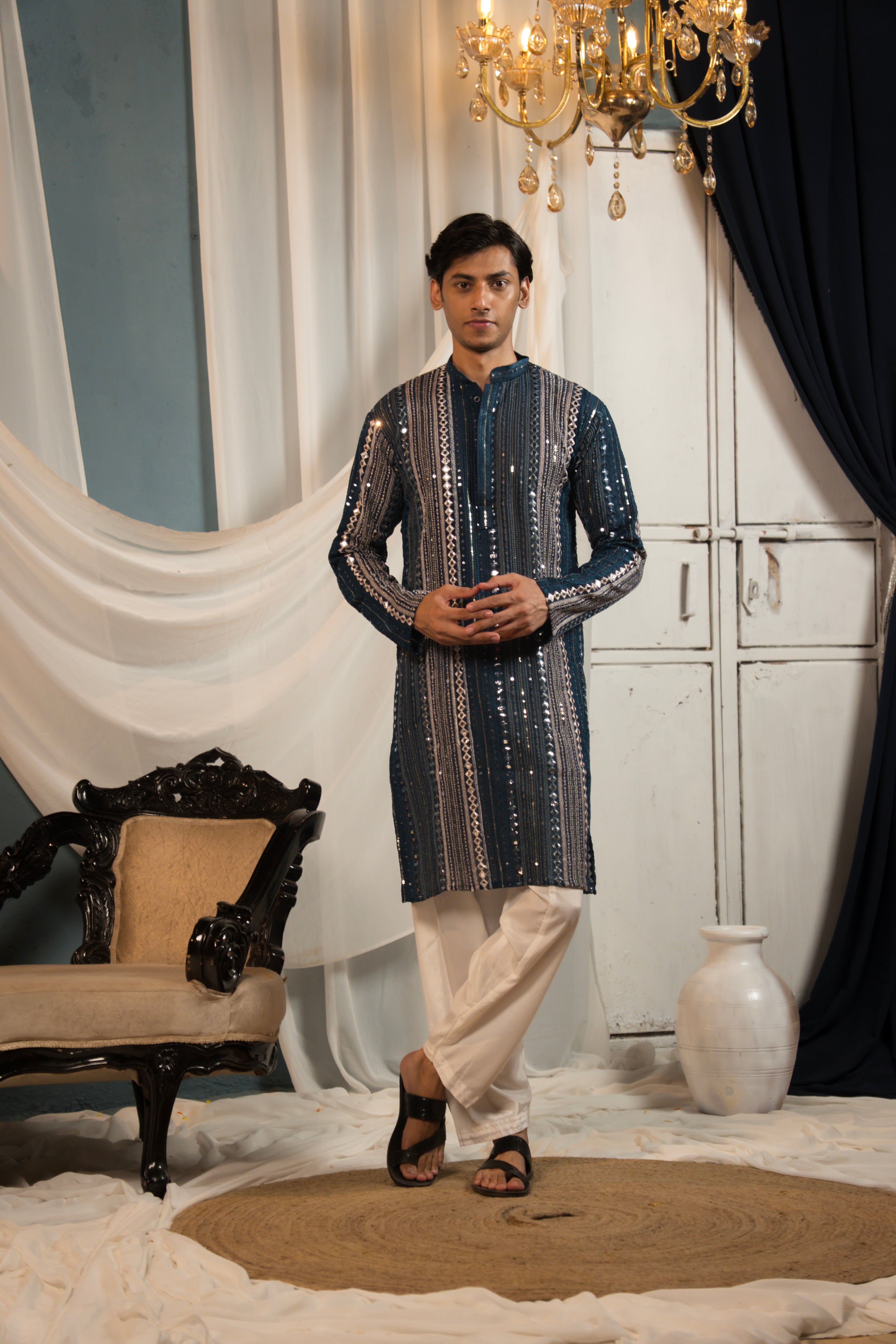 Imperial Blue  Georgette Kurta