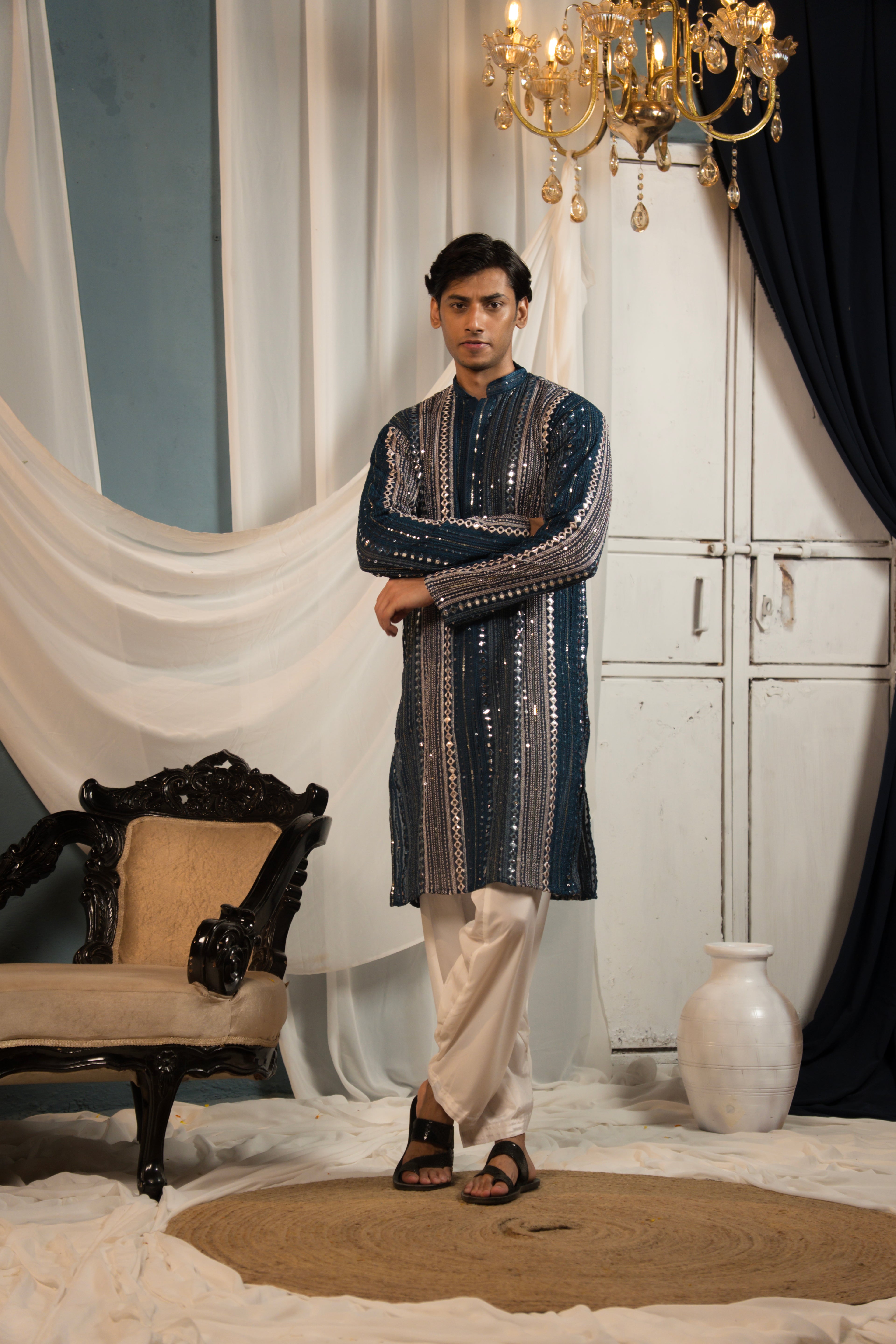 Imperial Blue  Georgette Kurta