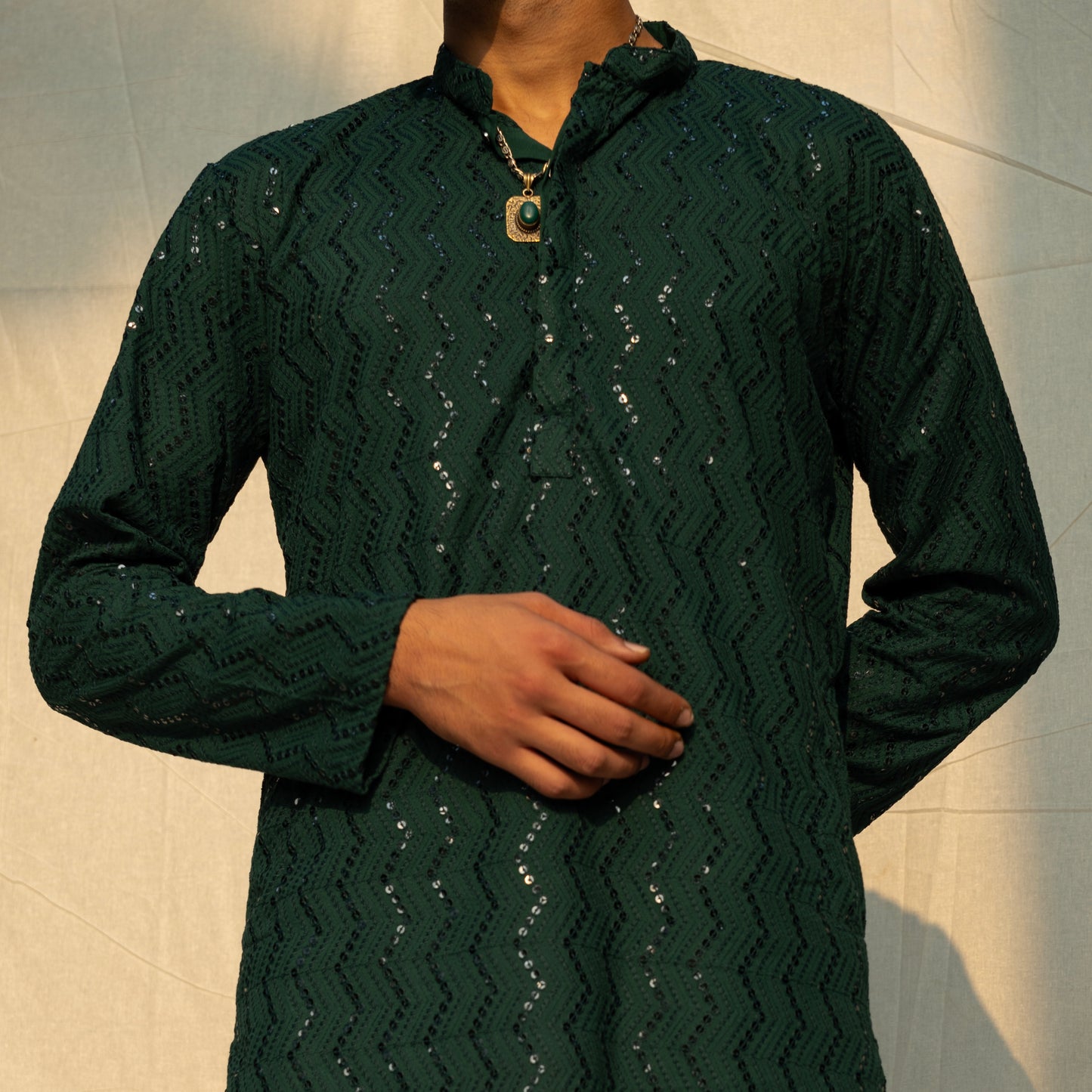 Ethnic Embroidered Chikankari Cotton Kurta