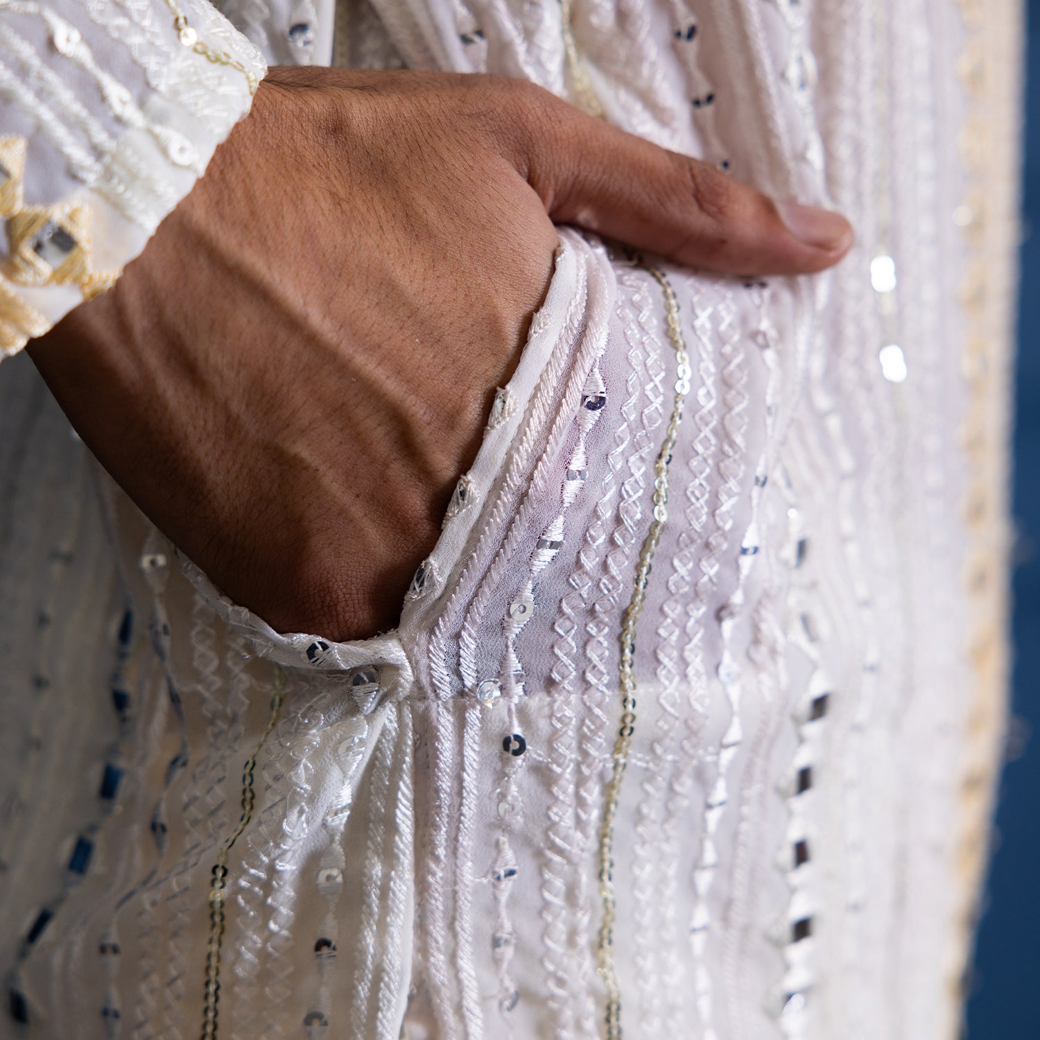 Cream Elegance Georgette Kurta