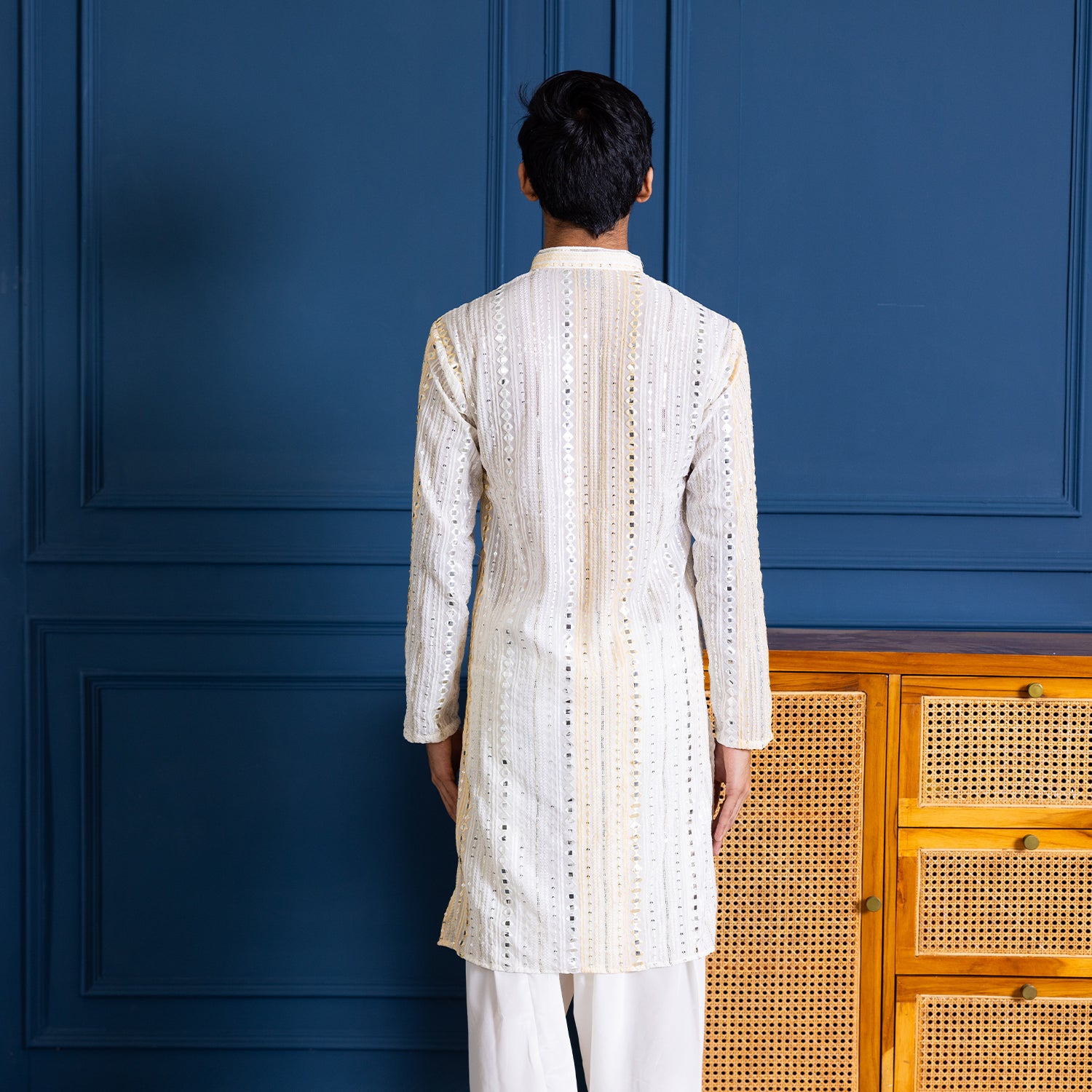 Cream Elegance Georgette Kurta