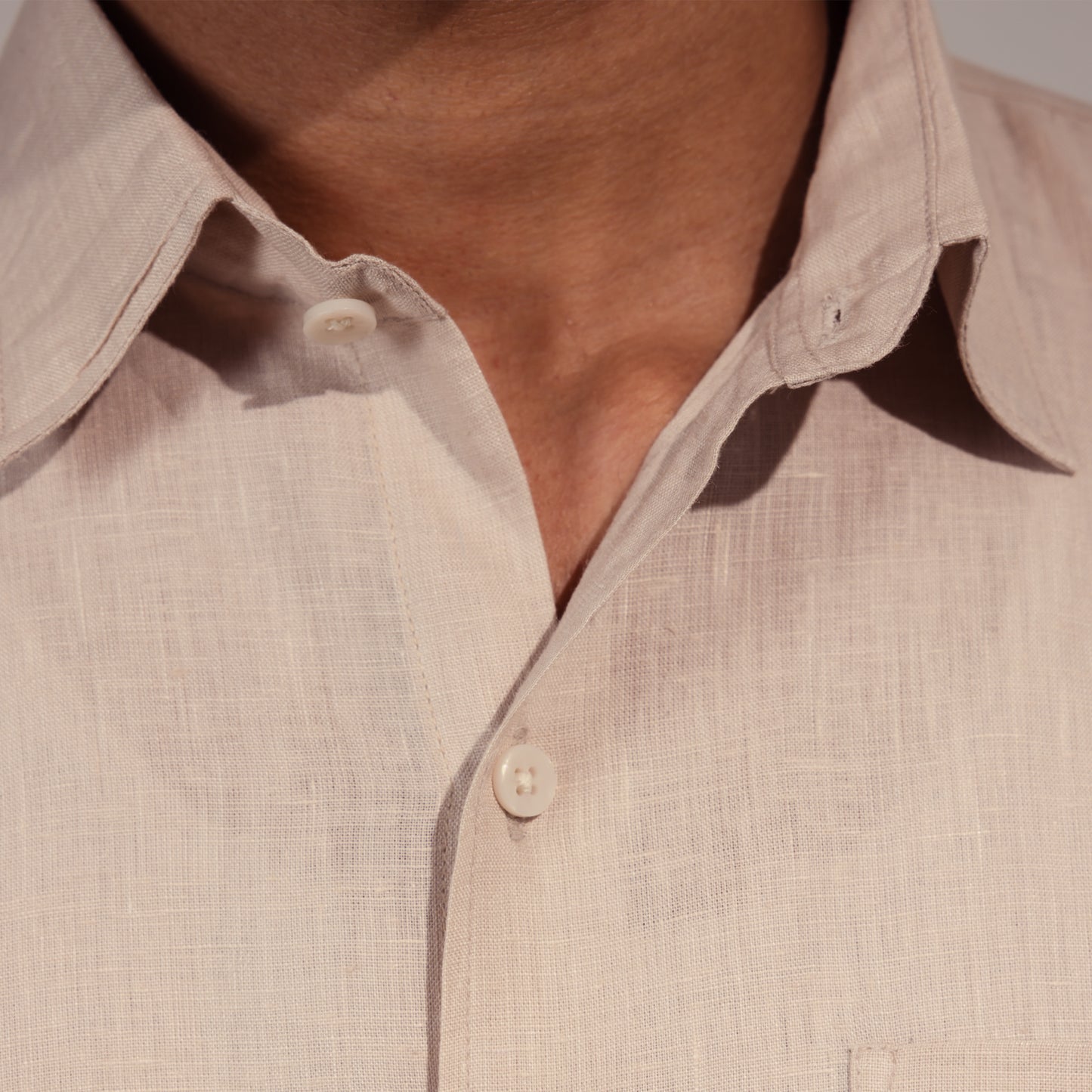 100% Pure Linen Shirt (Beige )- Premium Breathable Comfort