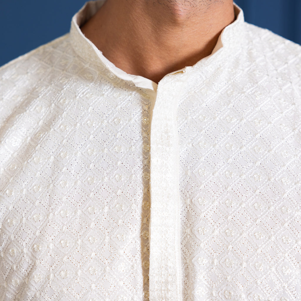 Pearl Embroidered Kurta