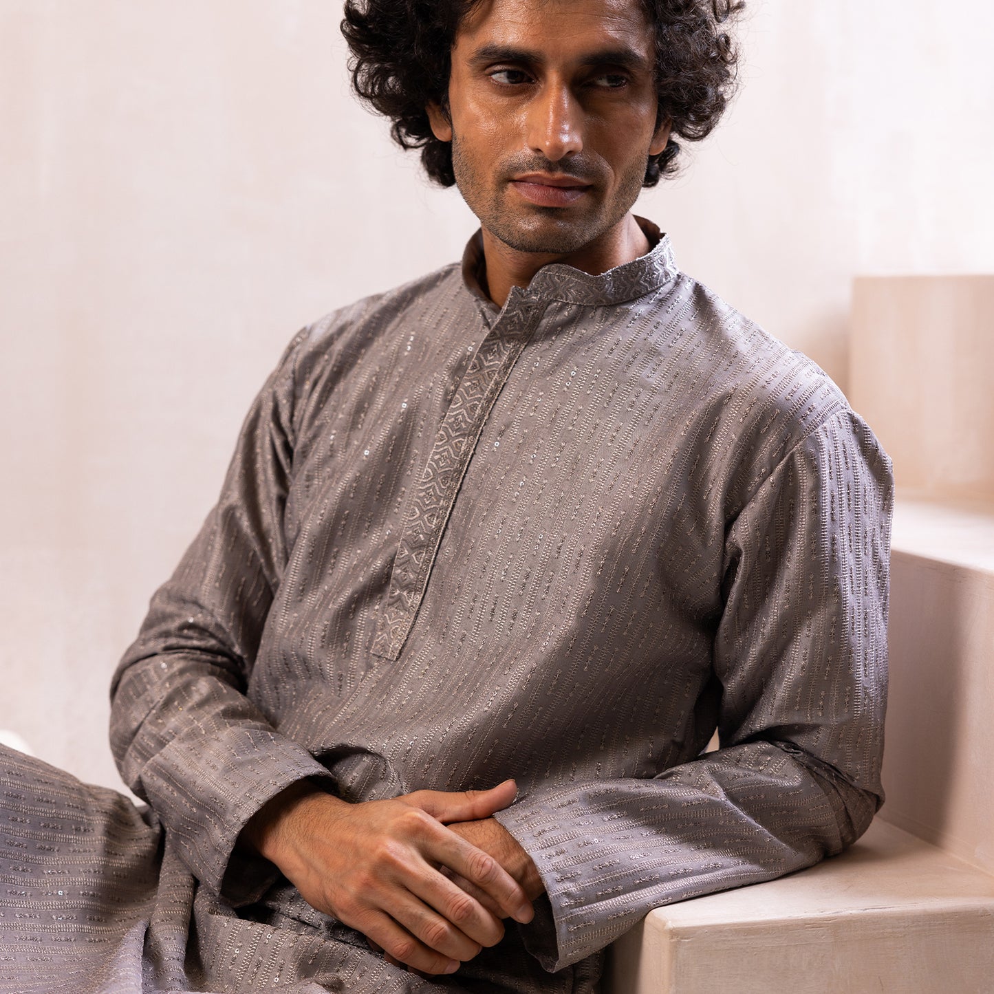 Shimmering Silver Kurta