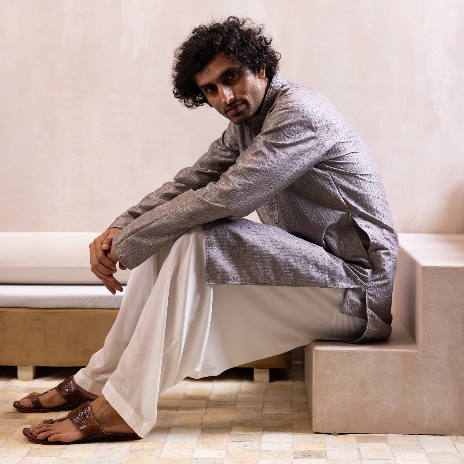 Shimmering Silver Kurta