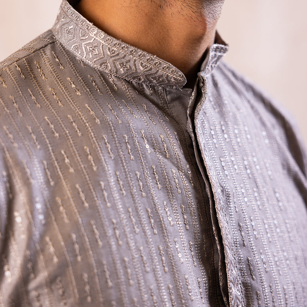 Shimmering Silver Kurta