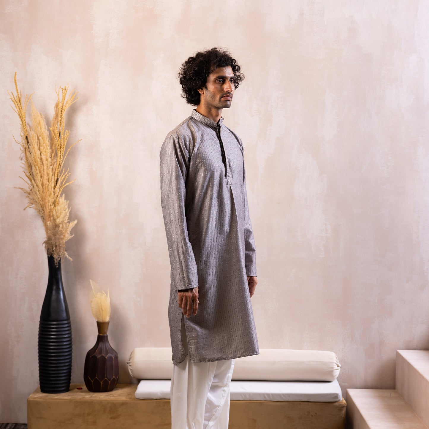 Shimmering Silver Kurta