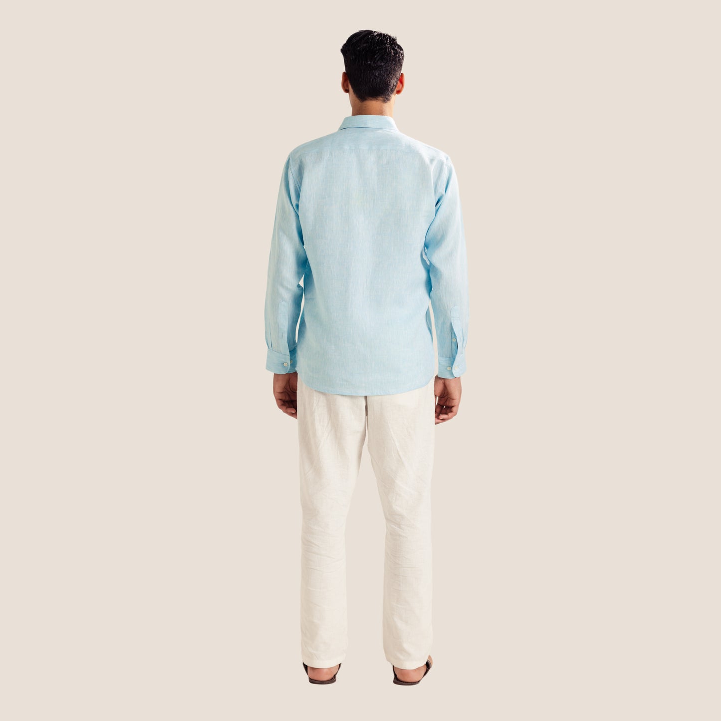 100% Pure Linen Shirt ( Anemone Blue )- Premium Breathable Comfort