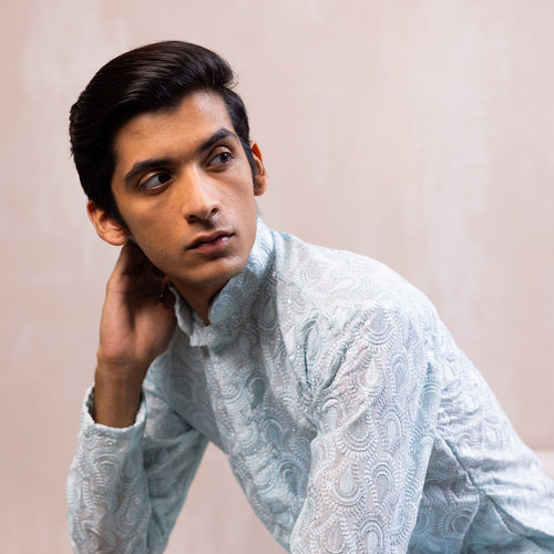 Azure Blue Embellished Kurta