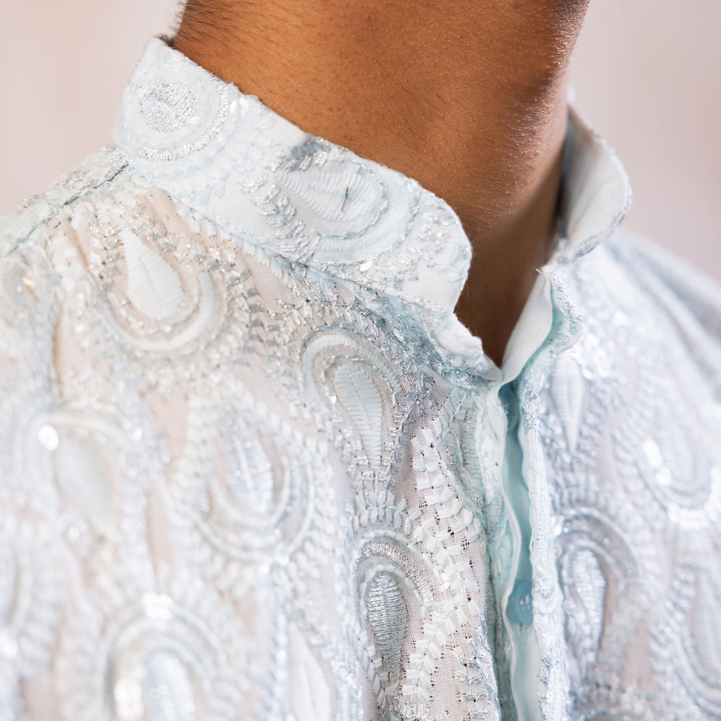 Azure Blue Embellished Kurta