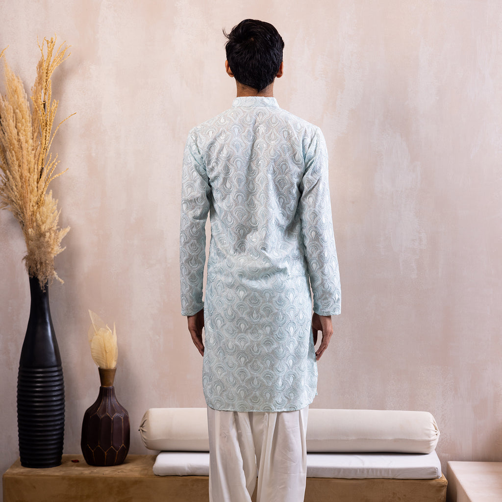 Azure Blue Embellished Kurta
