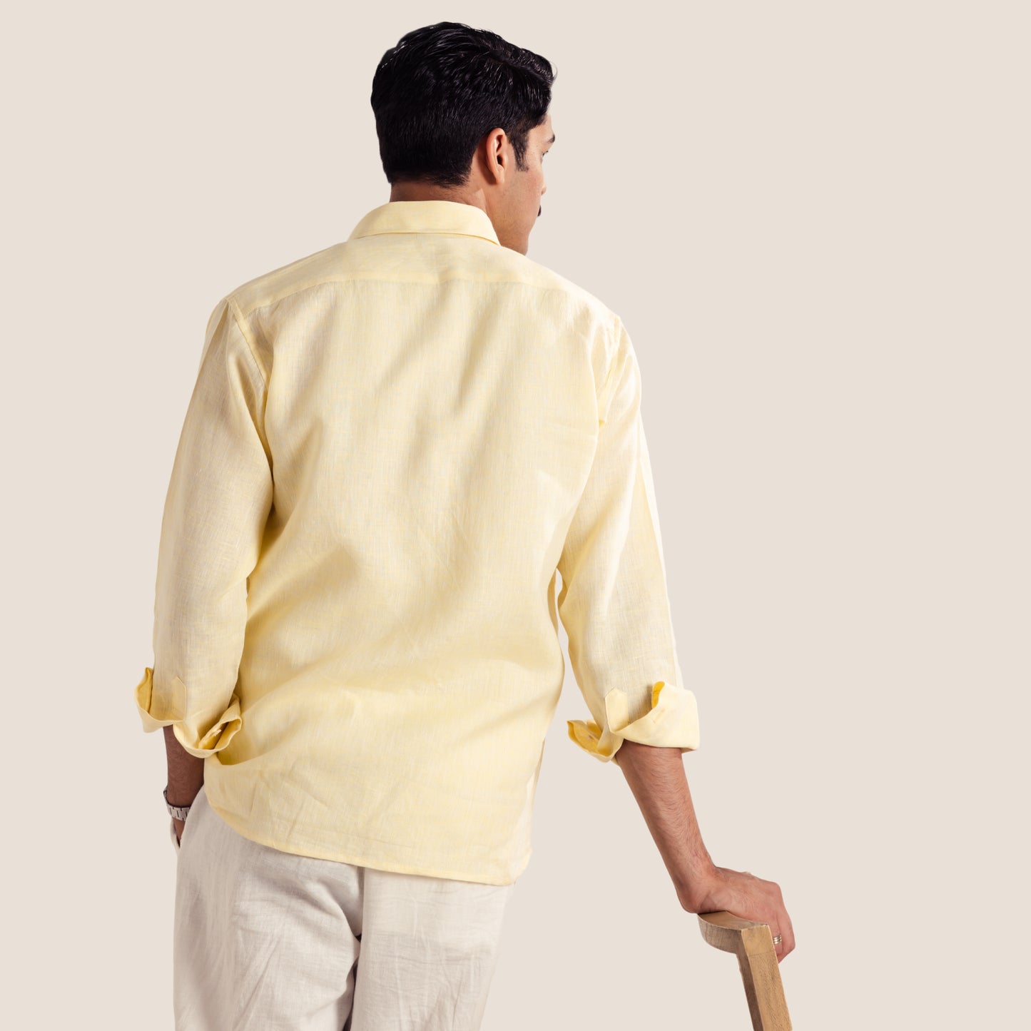 100% Pure Linen Shirt ( Lime Yellow )- Premium Breathable Comfort