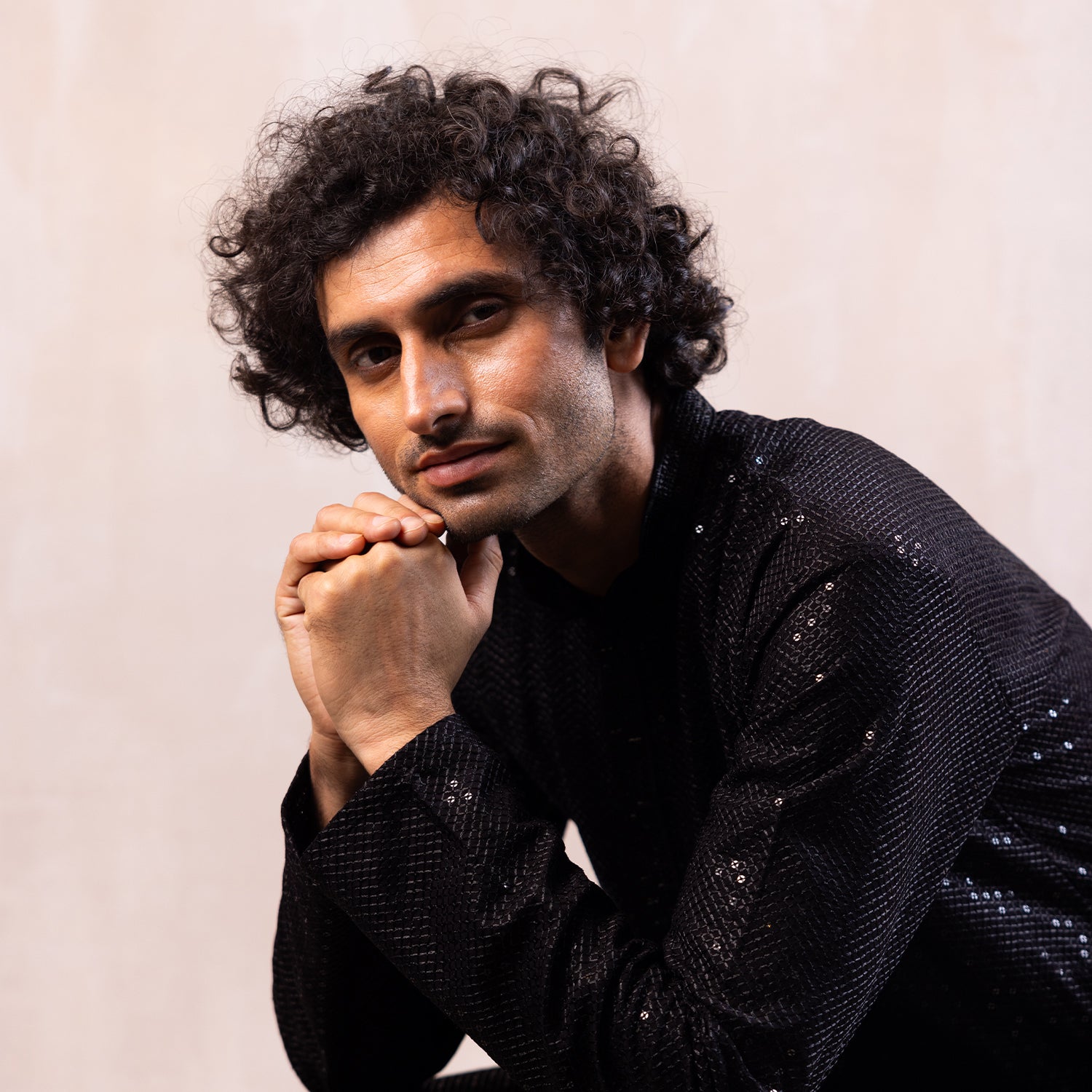 Midnight Black Mirage Sequin Kurta