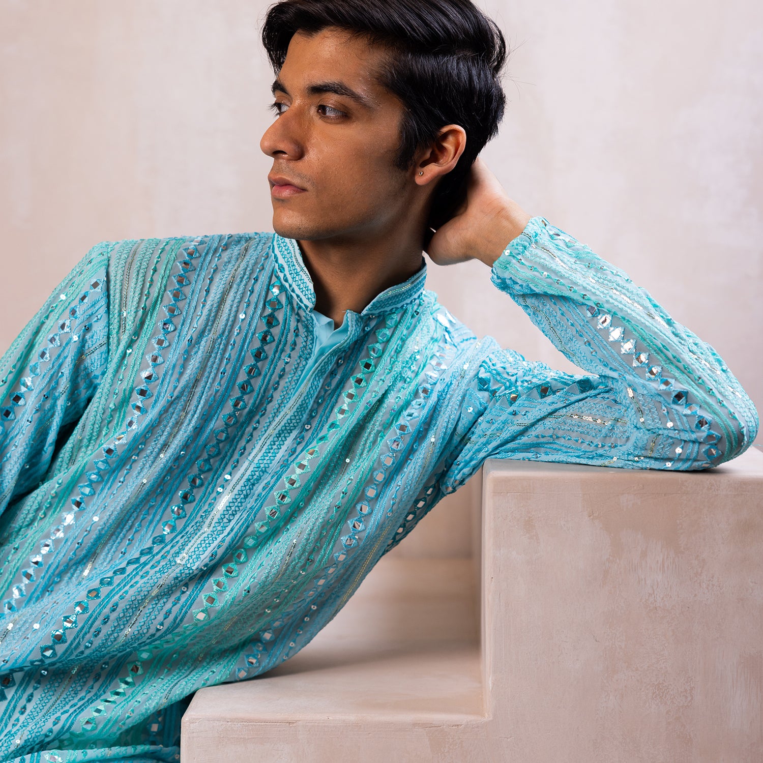 Serene Aqua Blue Georgette Kurta