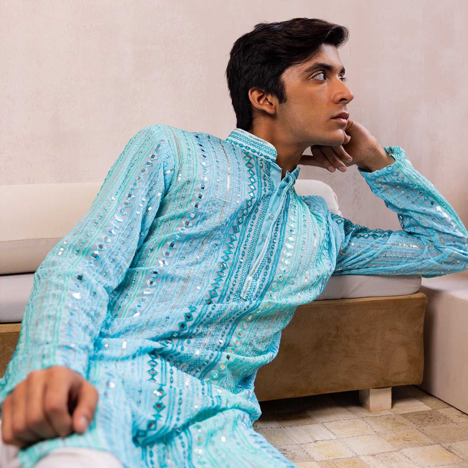 Serene Aqua Blue Georgette Kurta