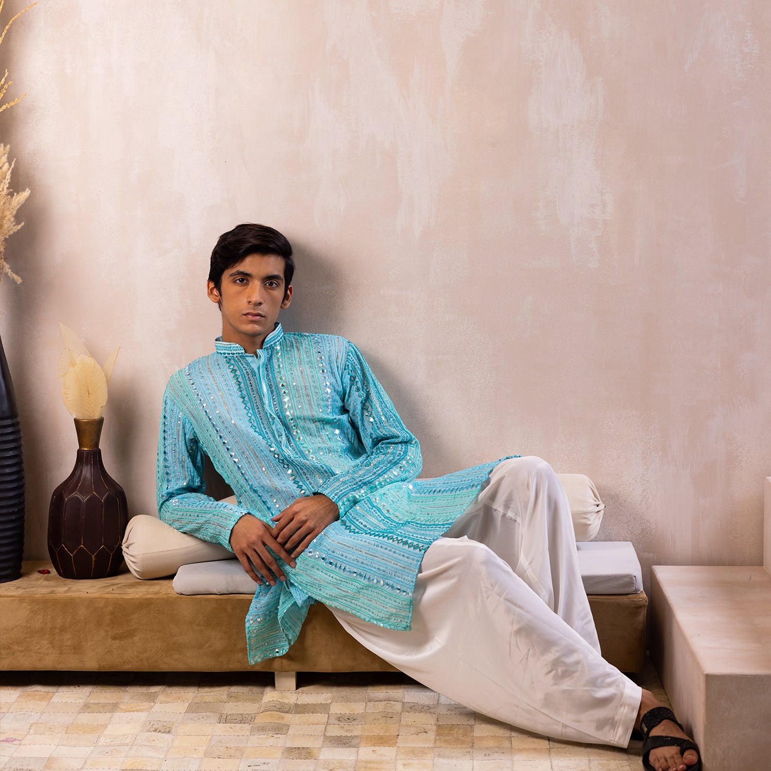 Serene Aqua Blue Georgette Kurta