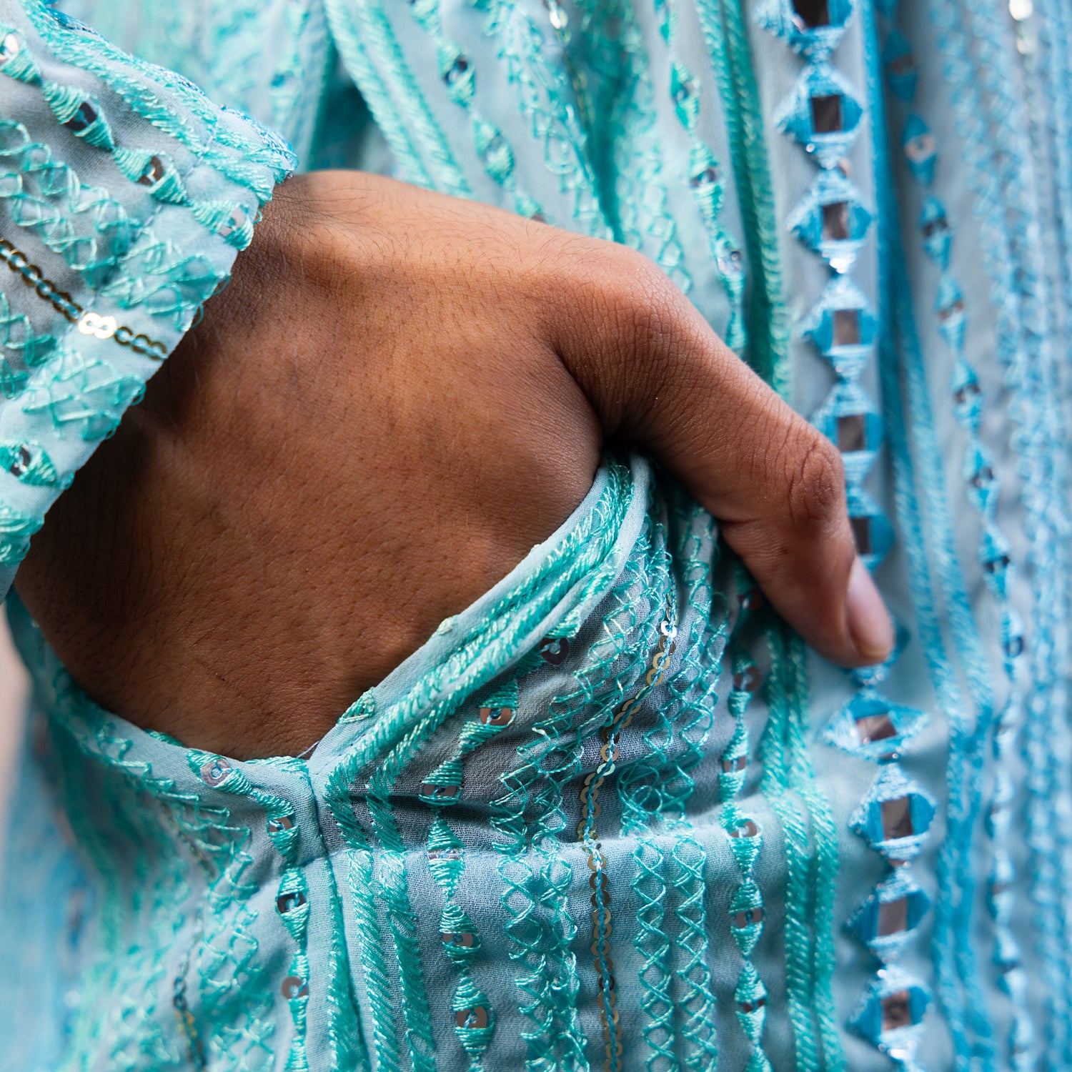 Serene Aqua Blue Georgette Kurta