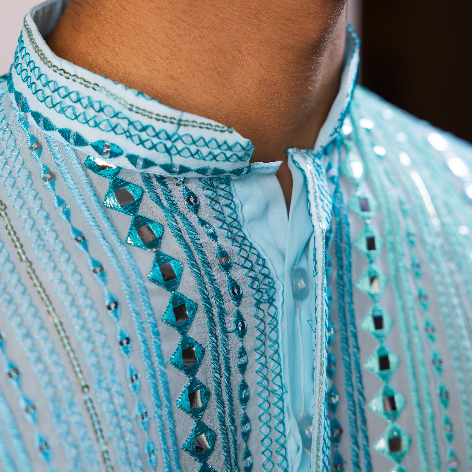 Serene Aqua Blue Georgette Kurta