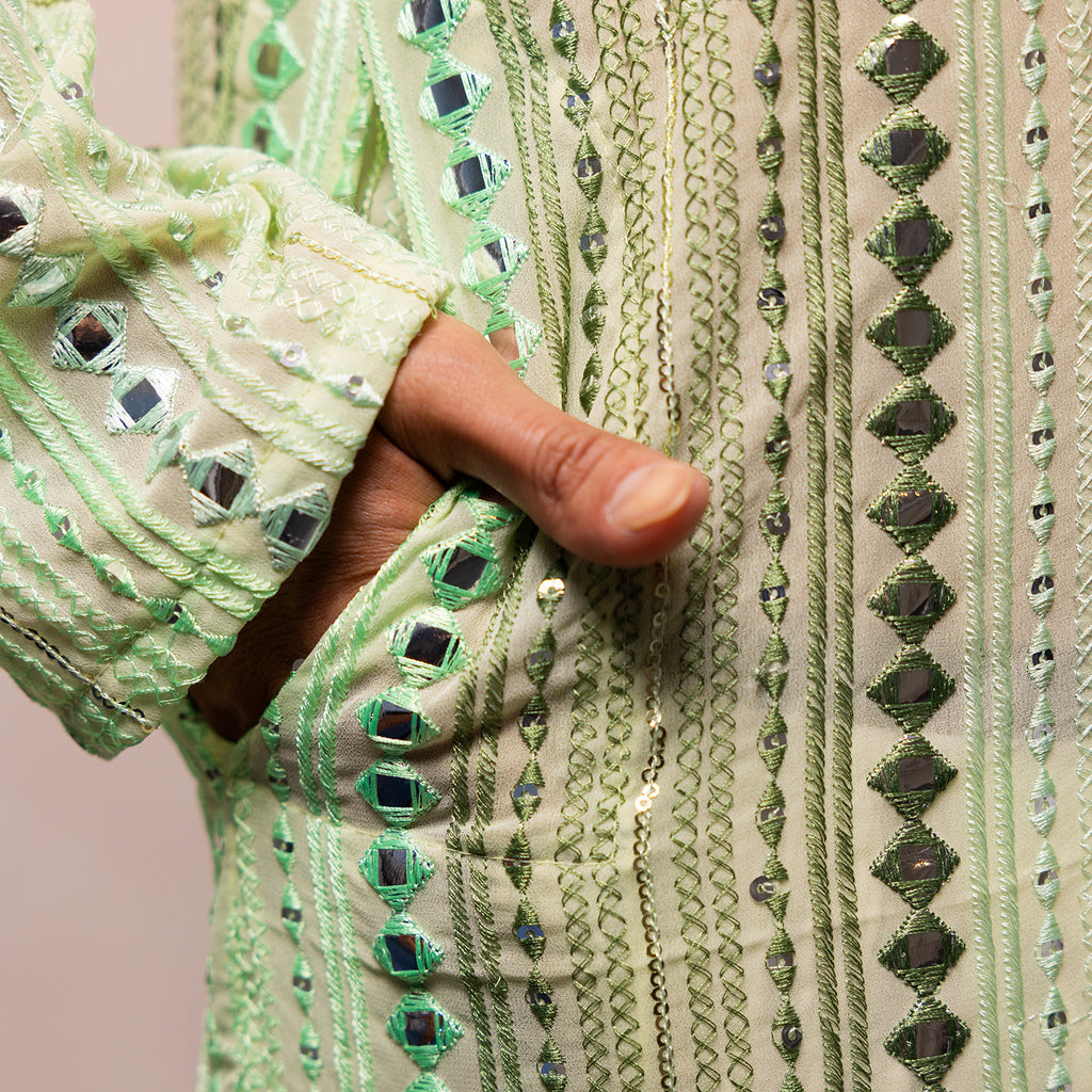 Emerald Green Georgette Kurta