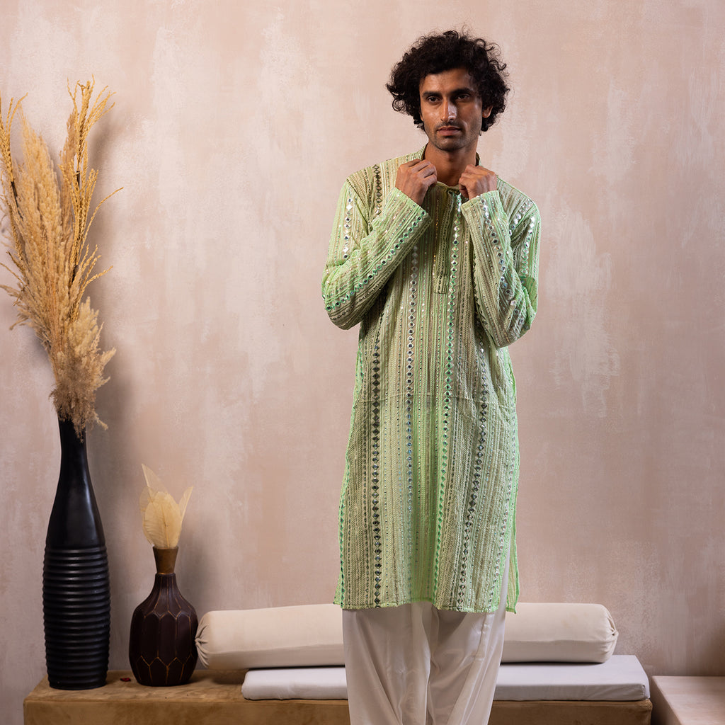 Emerald Green Georgette Kurta
