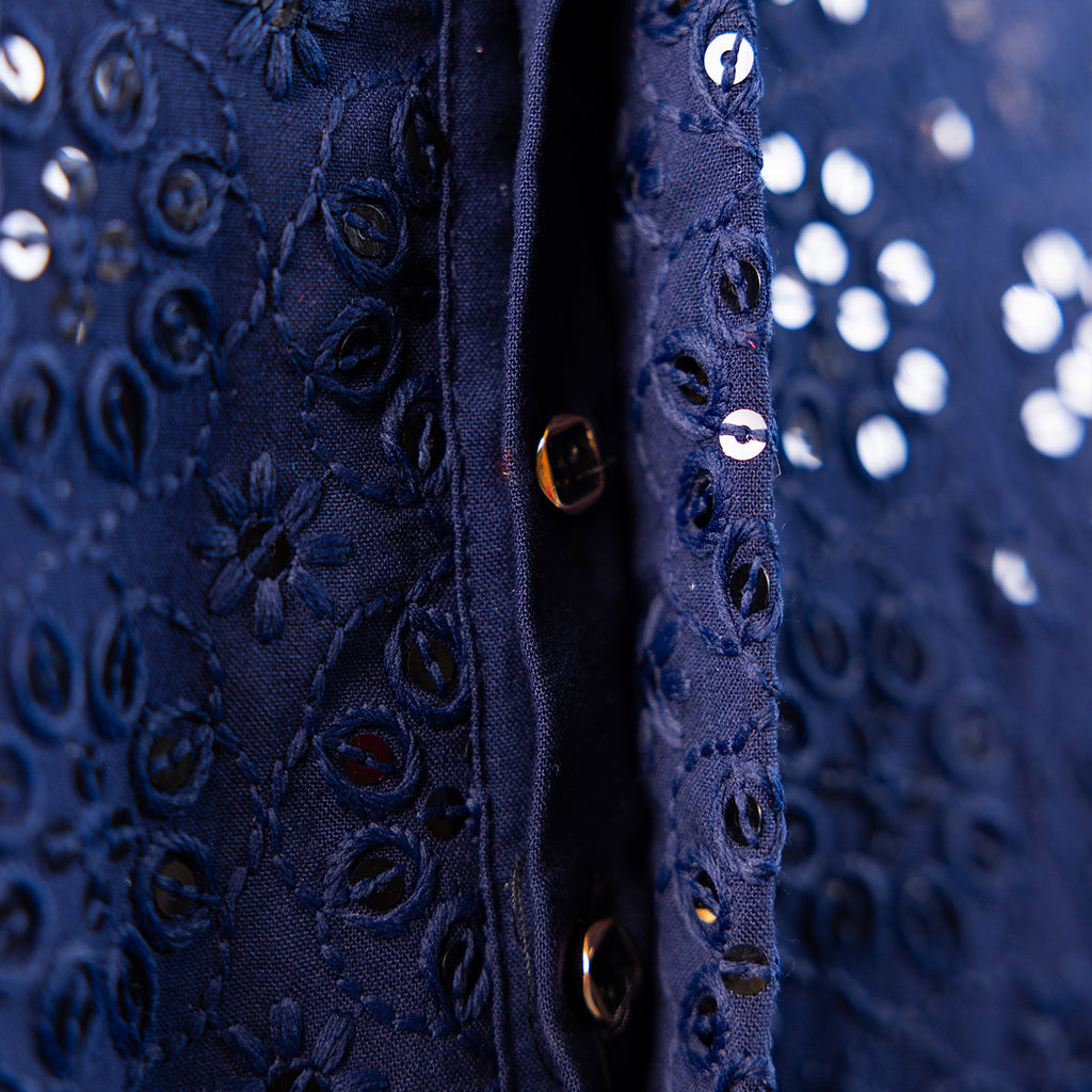 Deep Midnight Blue Lace Kurta