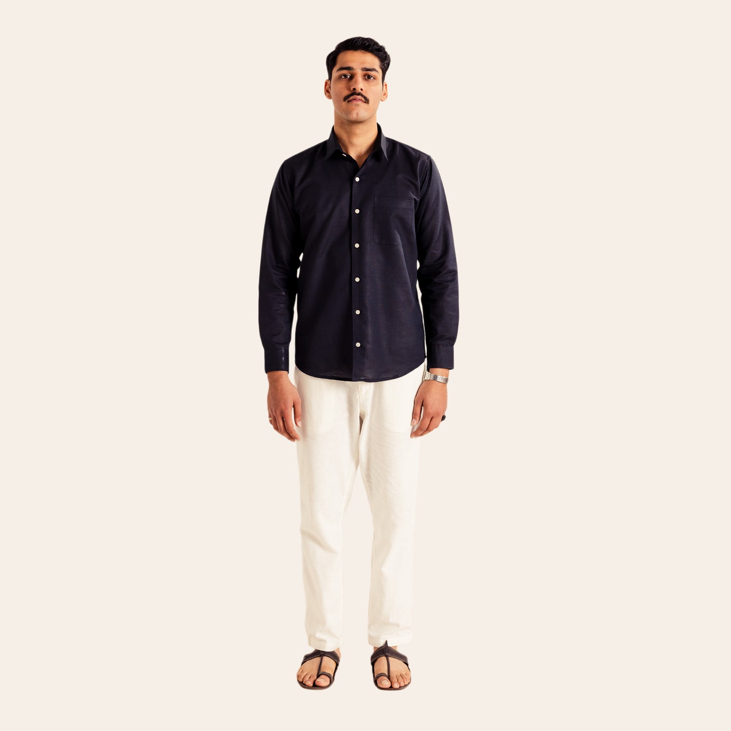 Regular Fit Linen shirt - Black