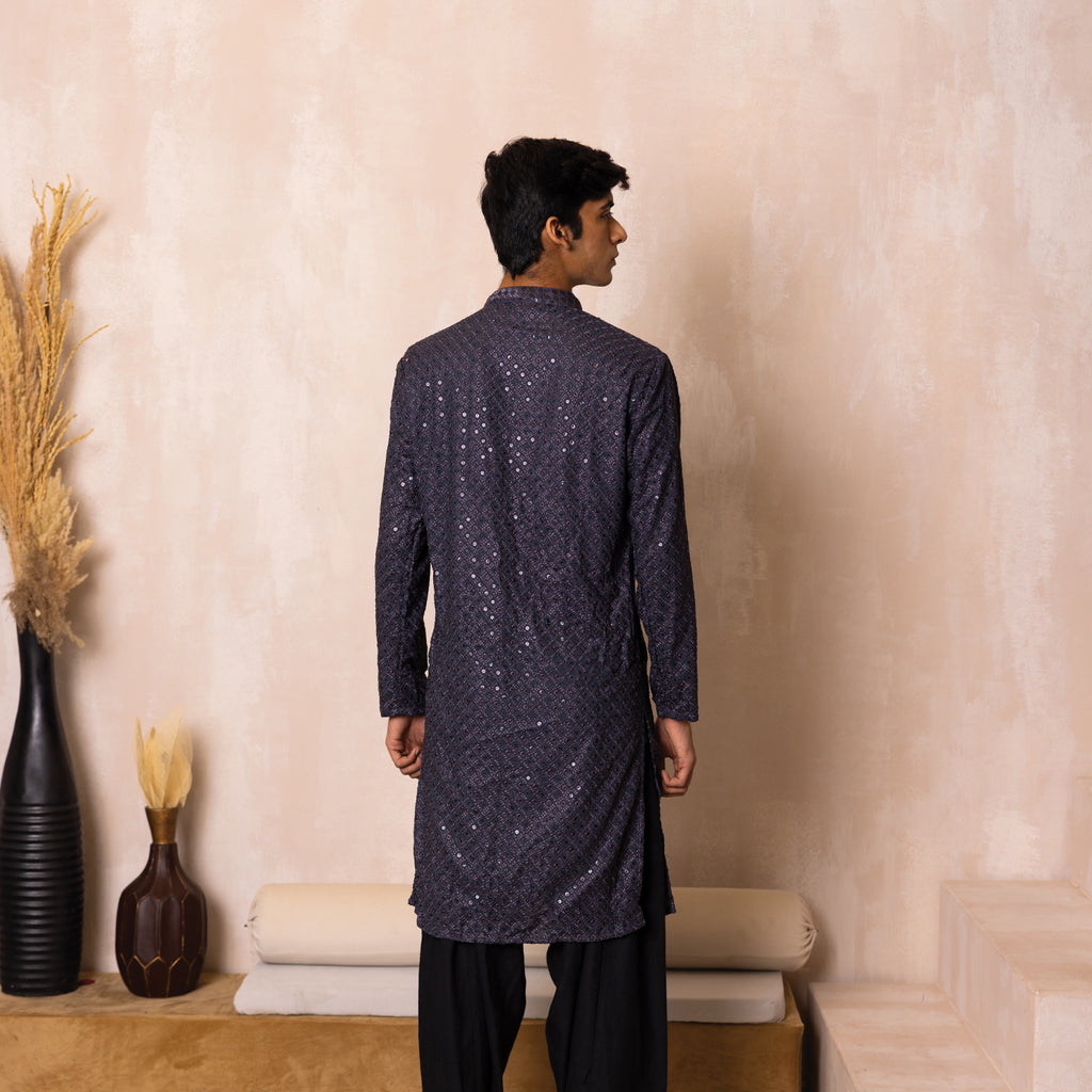 Charcoal Grey Tapestry Kurta