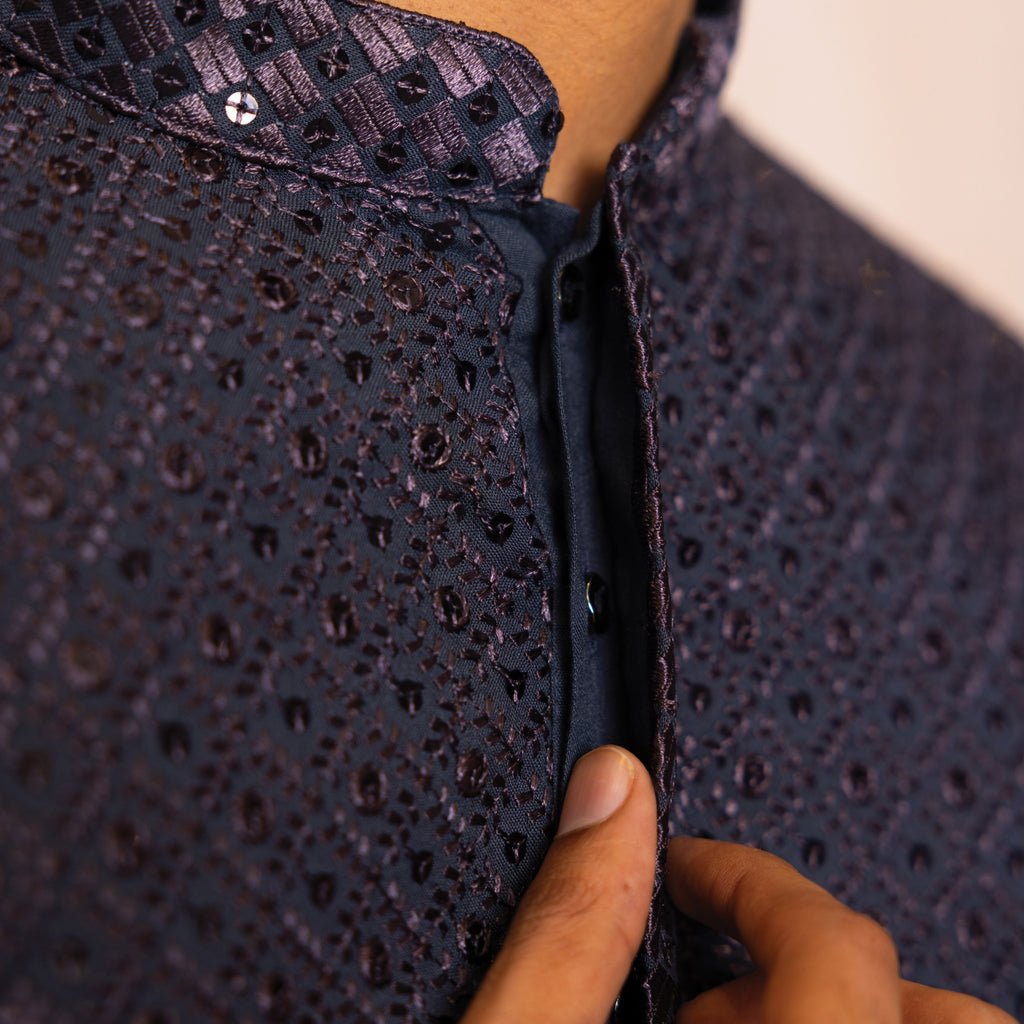 Charcoal Grey Tapestry Kurta