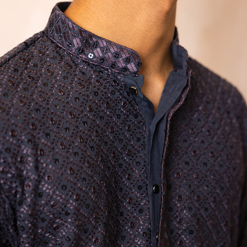 Charcoal Grey Tapestry Kurta