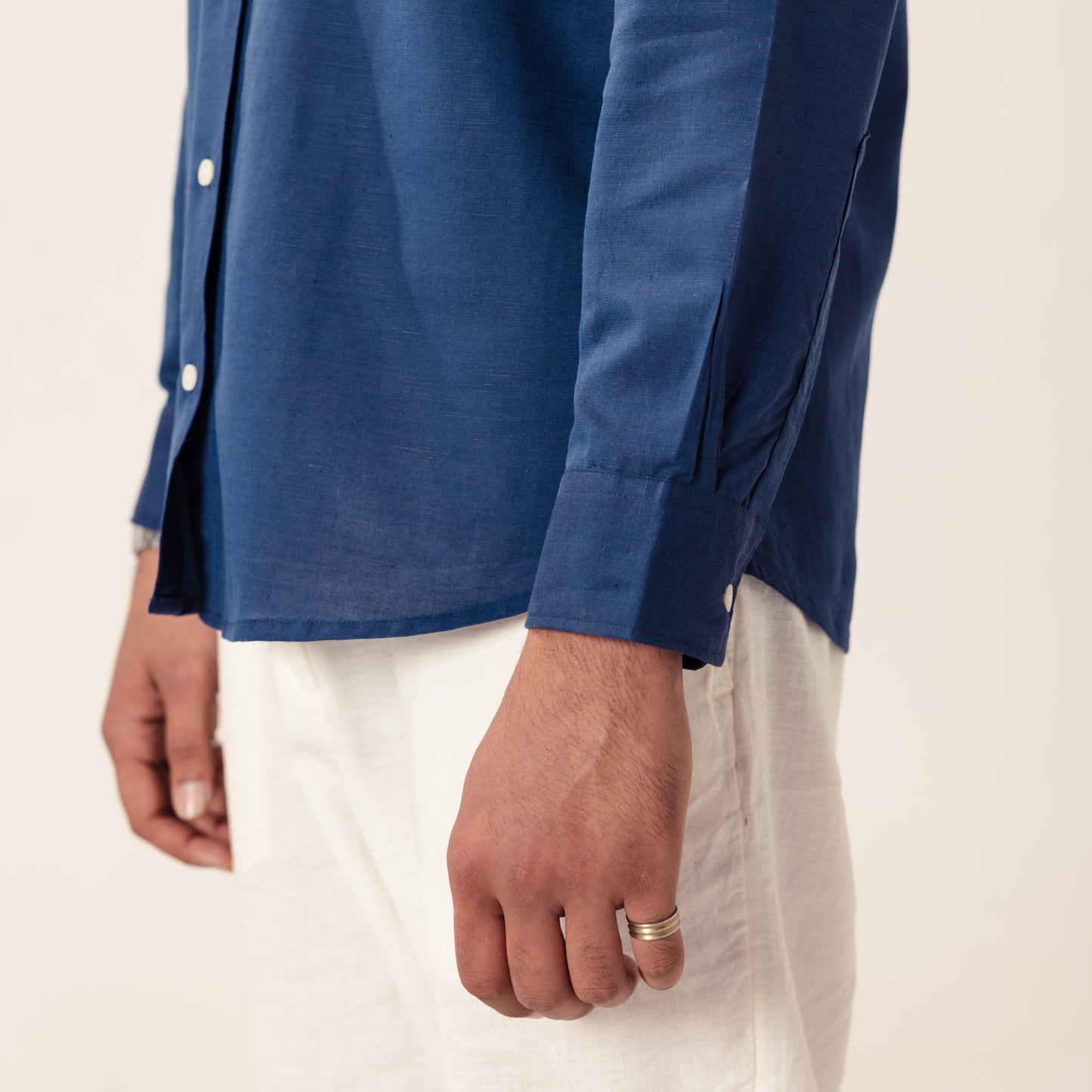 Regular Fit Linen shirt - Deep Sea Blue