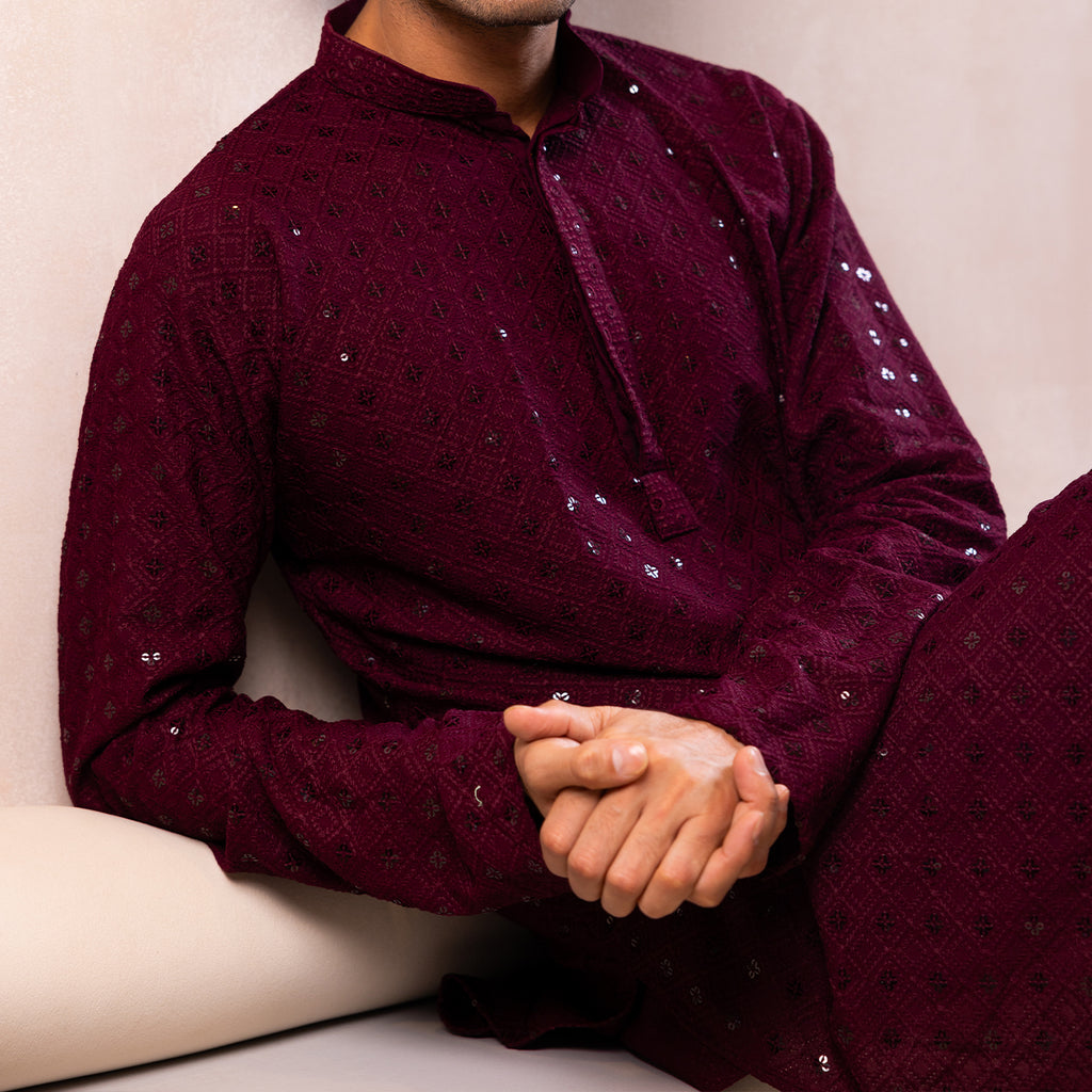 Burgundy Bling Kurta