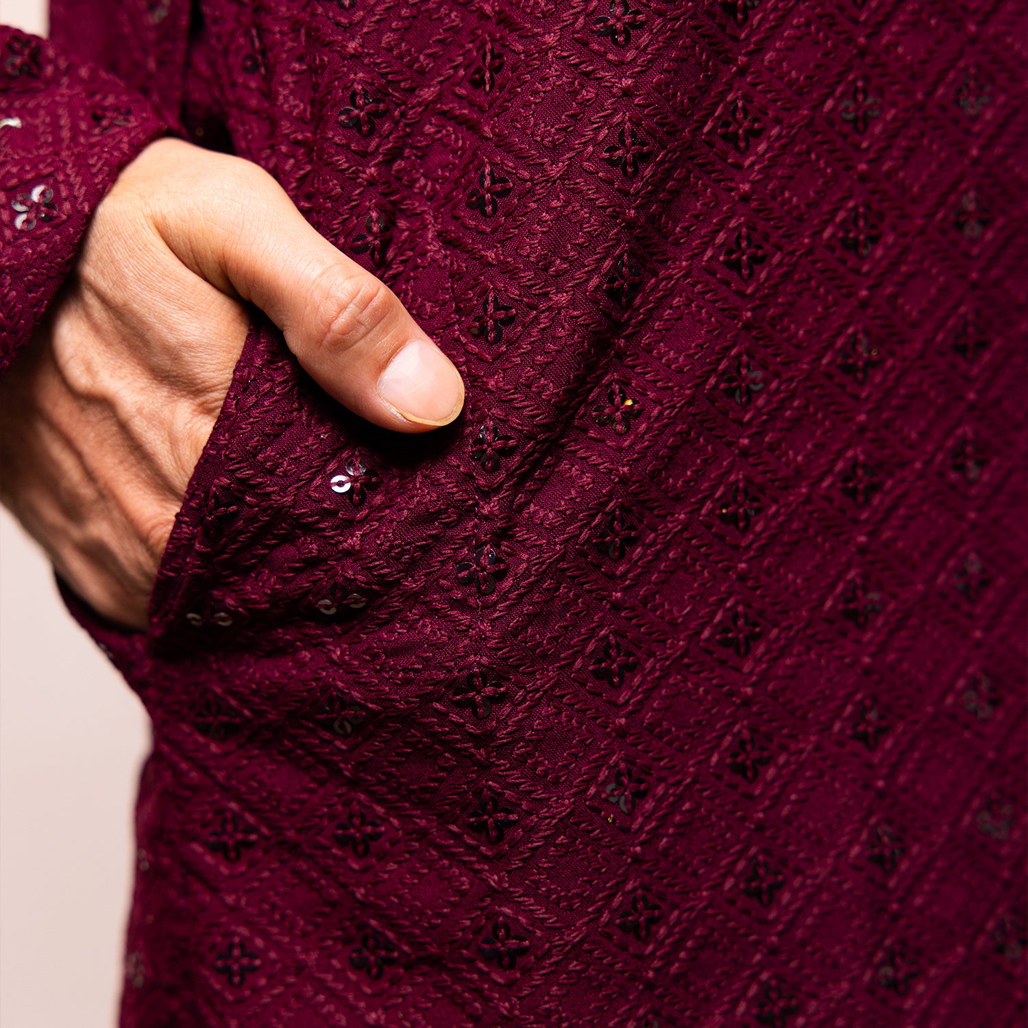 Burgundy Bling Kurta