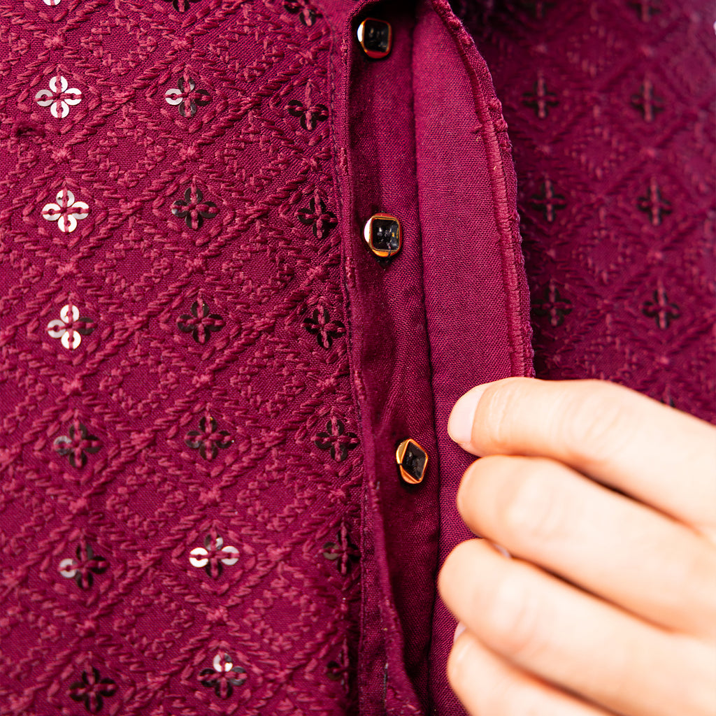 Burgundy Bling Kurta