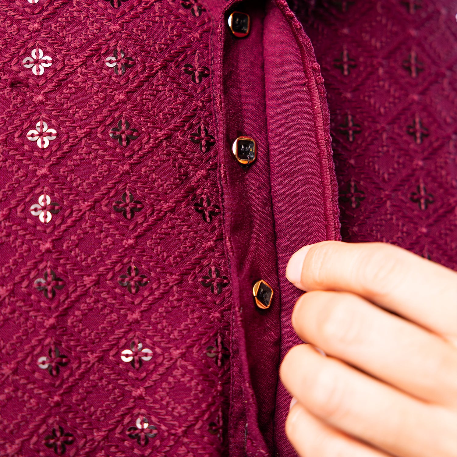 Burgundy Bling Kurta