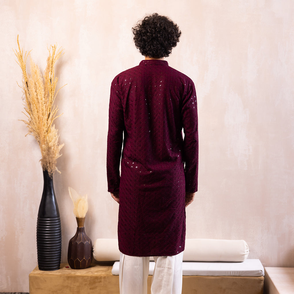 Burgundy Bling Kurta