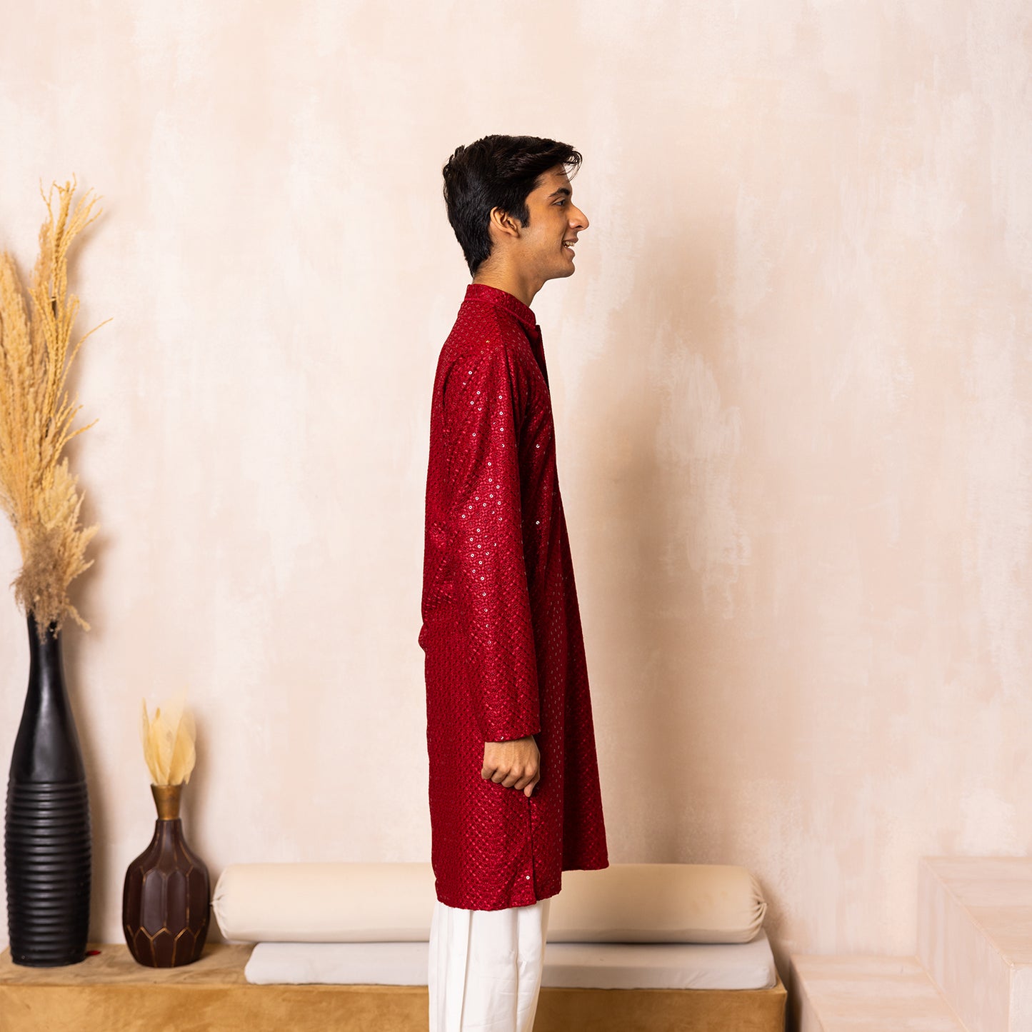 Royale Red Sequin Kurta