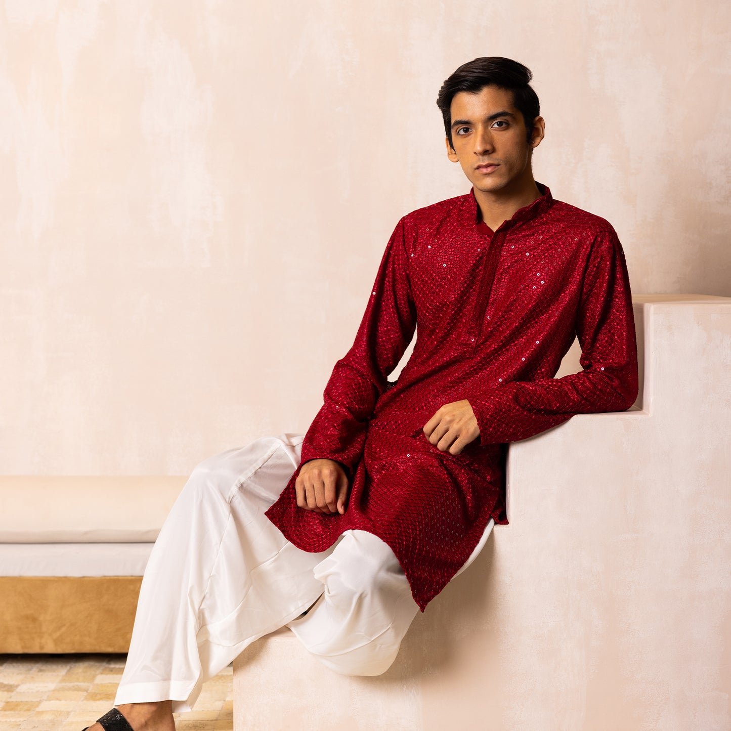 Royale Red Sequin Kurta