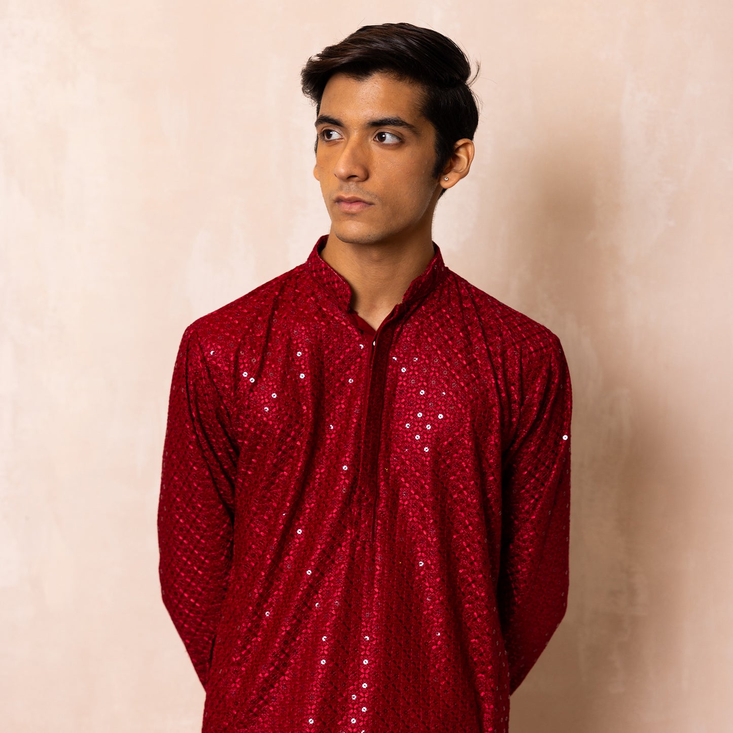 Royale Red Sequin Kurta