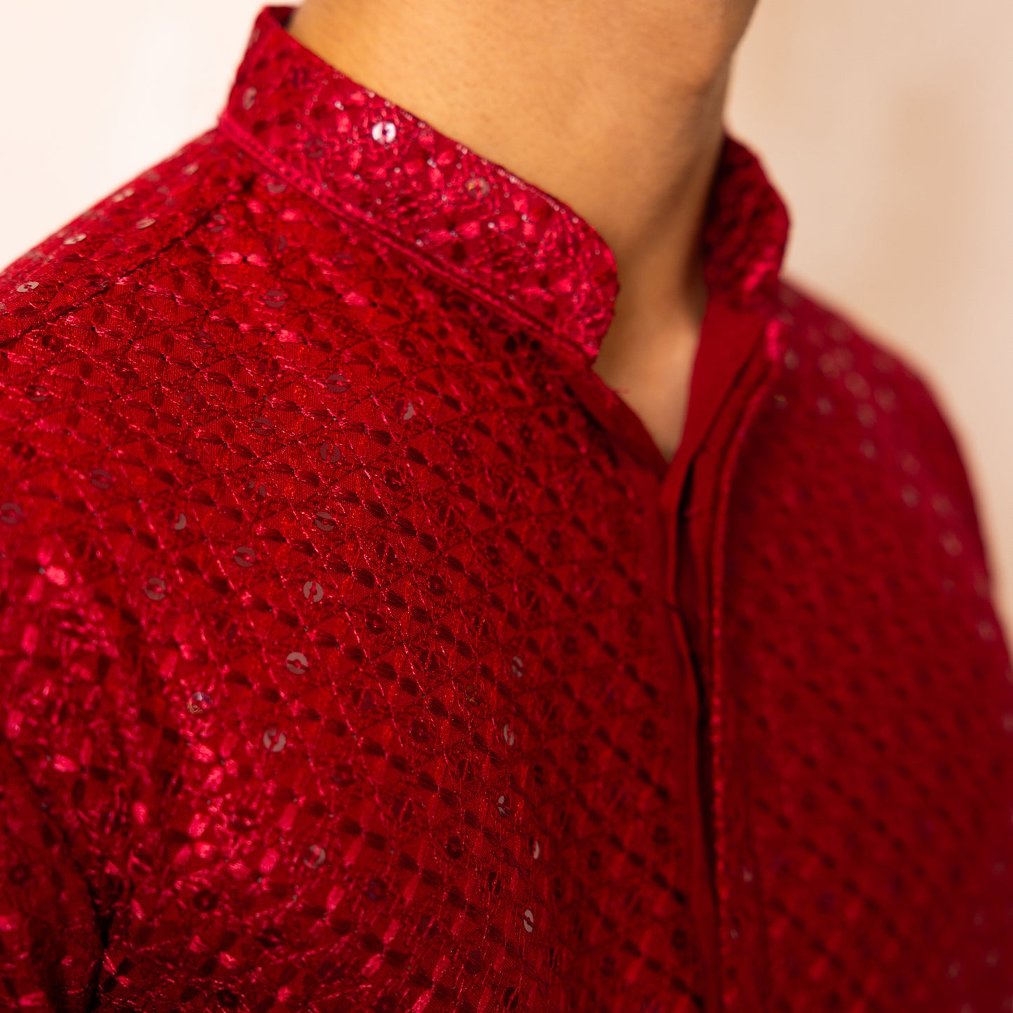 Royale Red Sequin Kurta